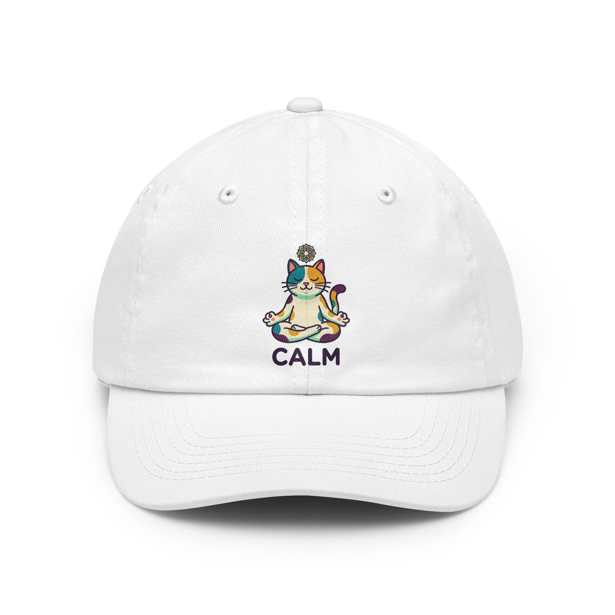 Color: White | Cat CALM Dad Hat
