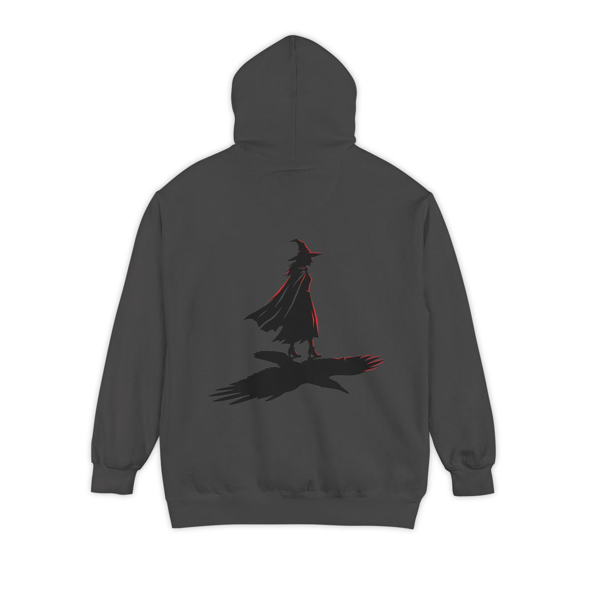 Color: Pepper | Witch With Raven Shadow Garment-Dyed Hoodie