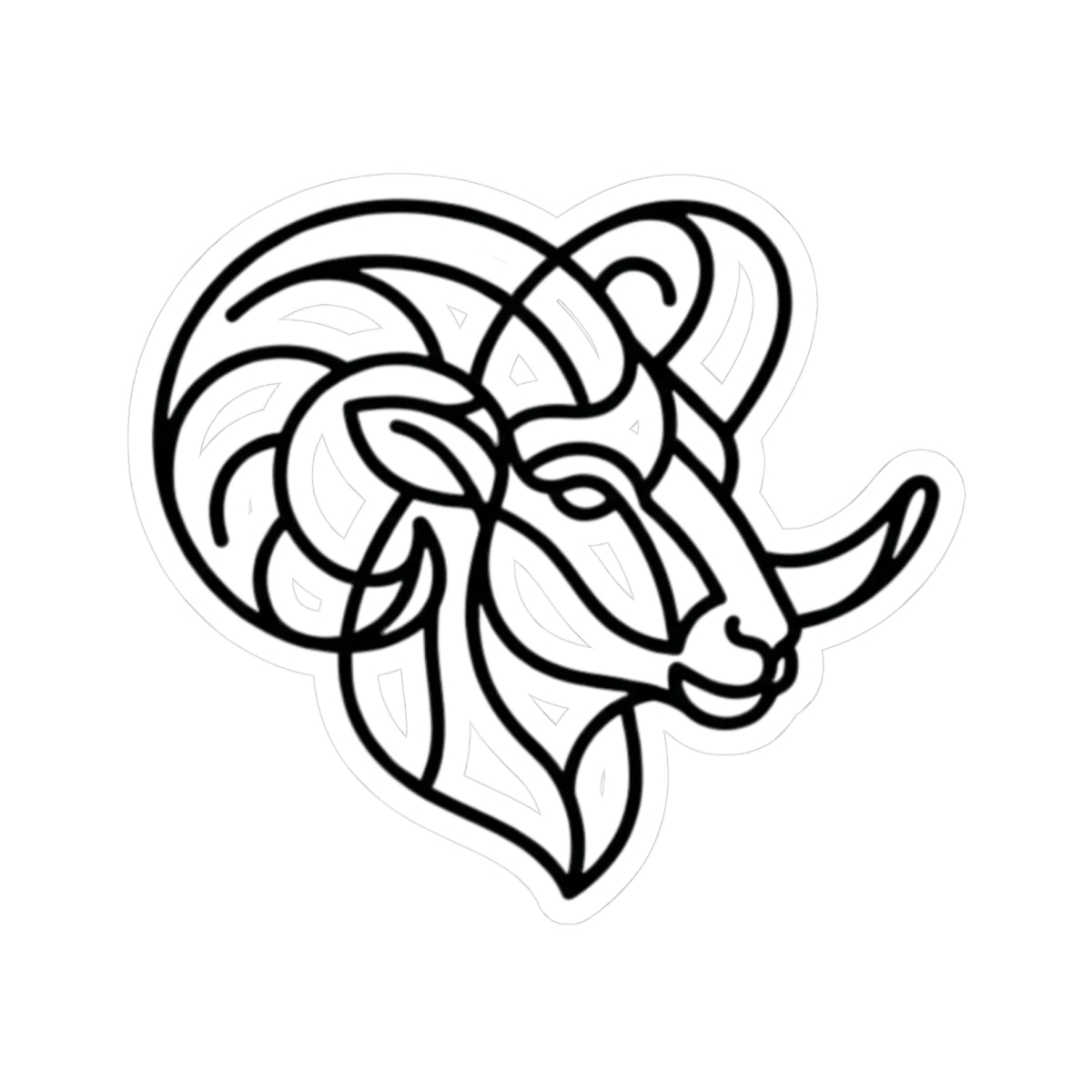 "Aries The Minimalist Ram" Sticker — Main