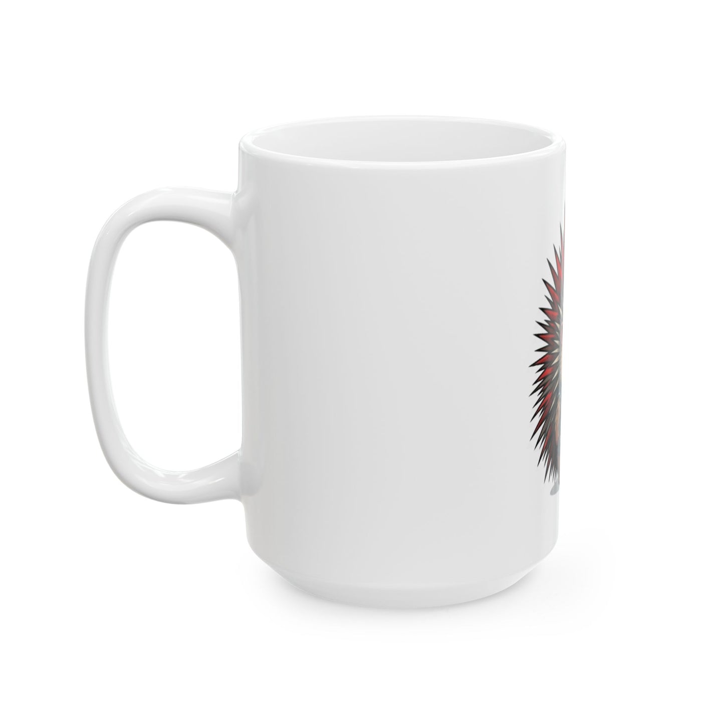 "Punkupine" White Ceramic Mug