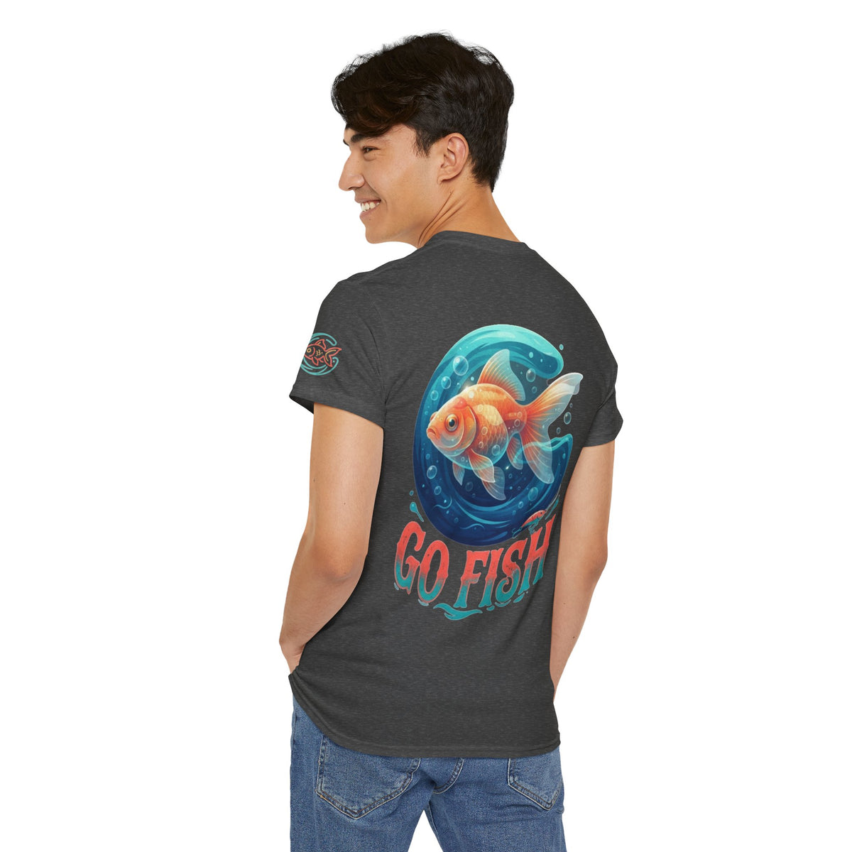 Color: Dark Heather | Go Fish Premium Graphic Tee