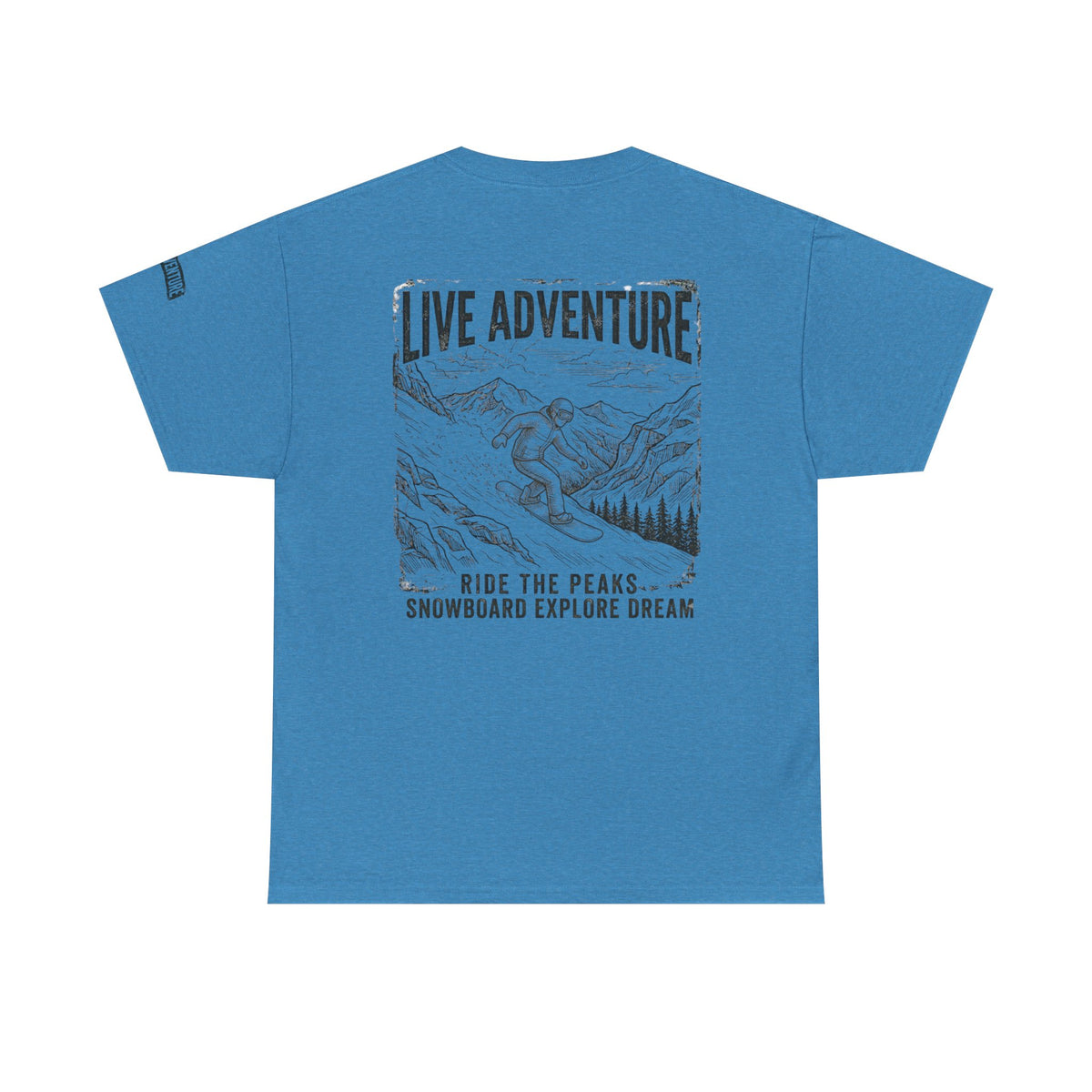 Color: Heather Sapphire | Live Adventure - Snowboard Premium Graphic Tee