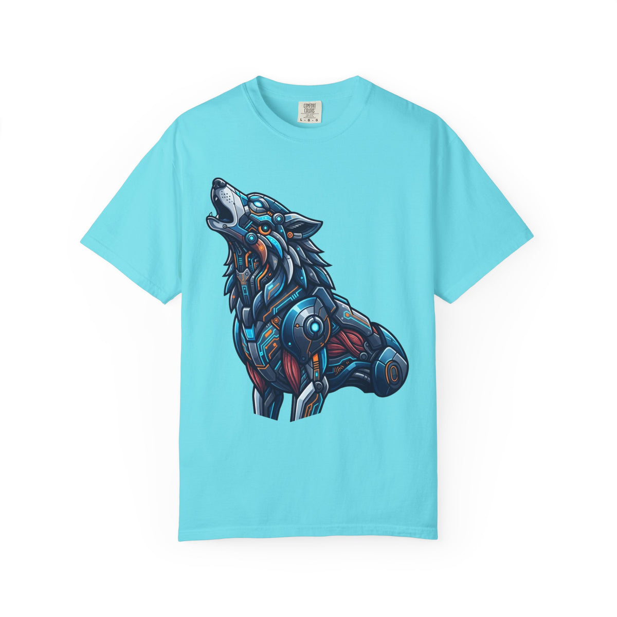 Color: Lagoon Blue | Cyber Wolf Unisex Garment-Dyed Tee