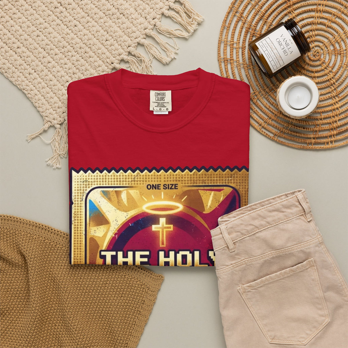 "Good Book Series The Holy Shield" Unisex Garment-Dyed Tee