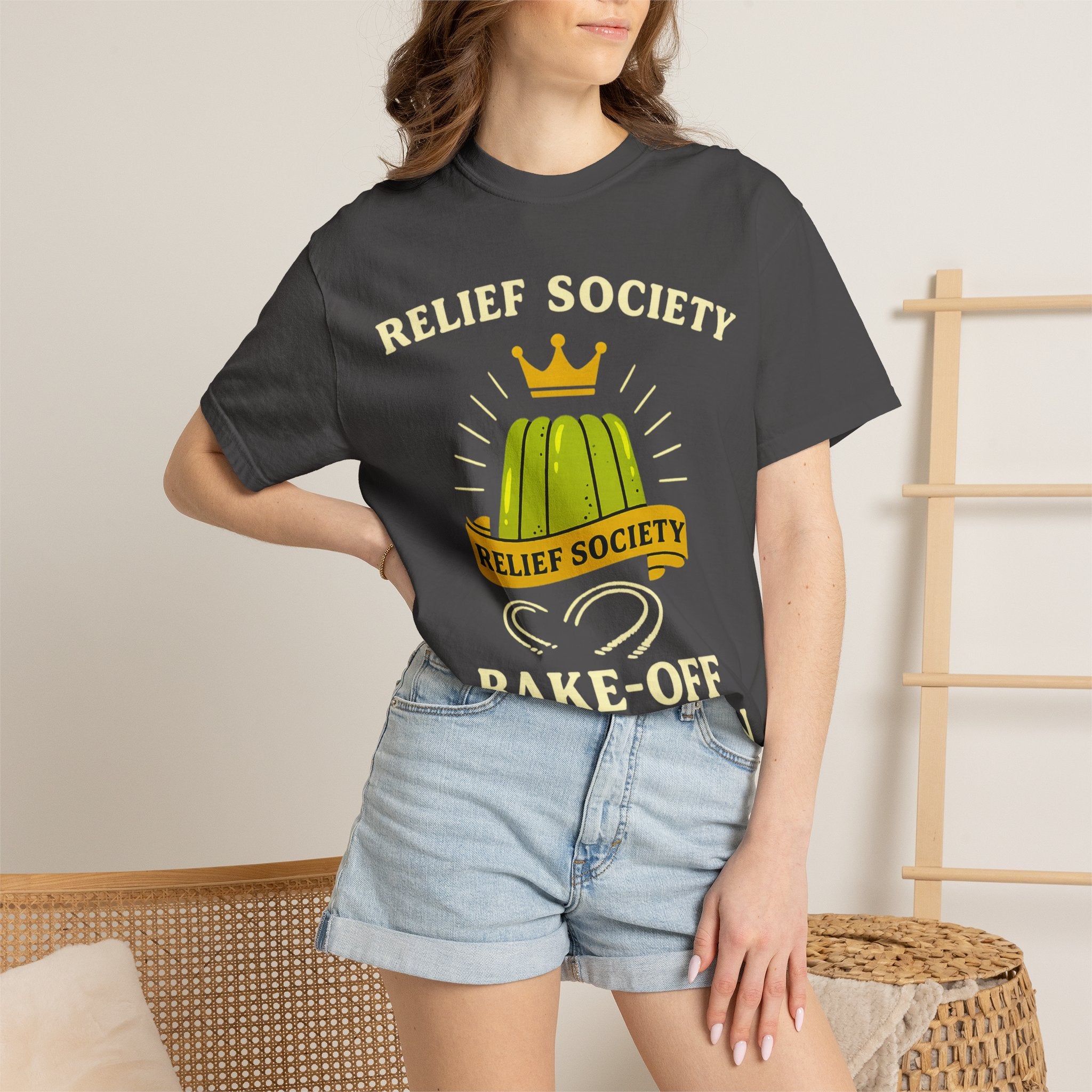 "Relief Society Bake-Off Champion" Unisex Garment-Dyed T-shirt