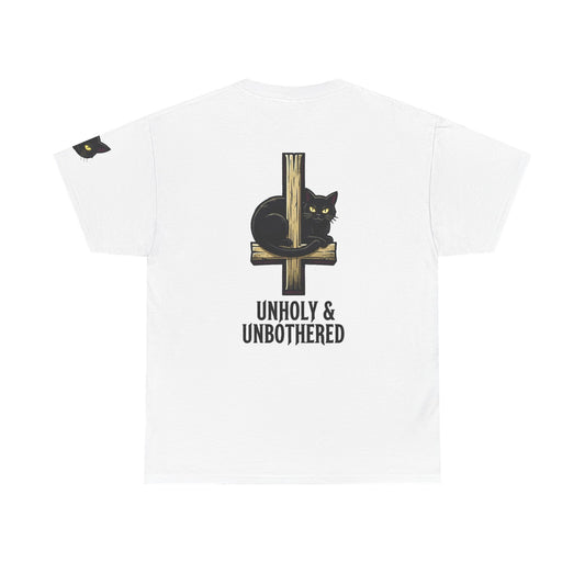 Color: White | Unholy and Unbothered Premium Graphic Tee