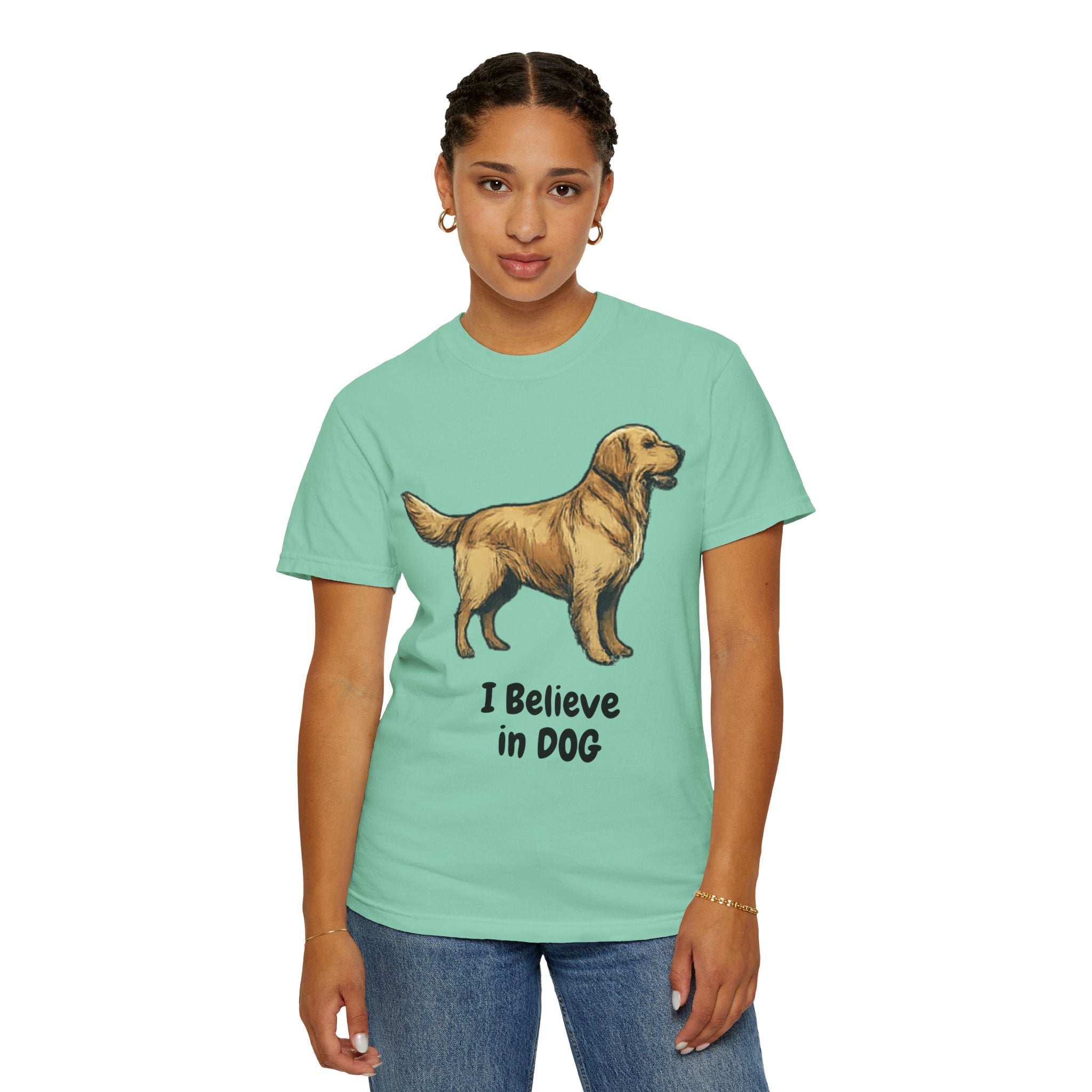 "I Believe in DOG" Unisex Garment-Dyed T-shirt