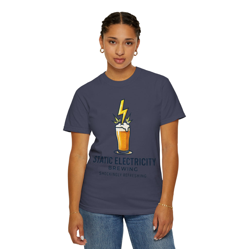 "Static Electricity Brewing" Unisex Garment-Dyed Tee