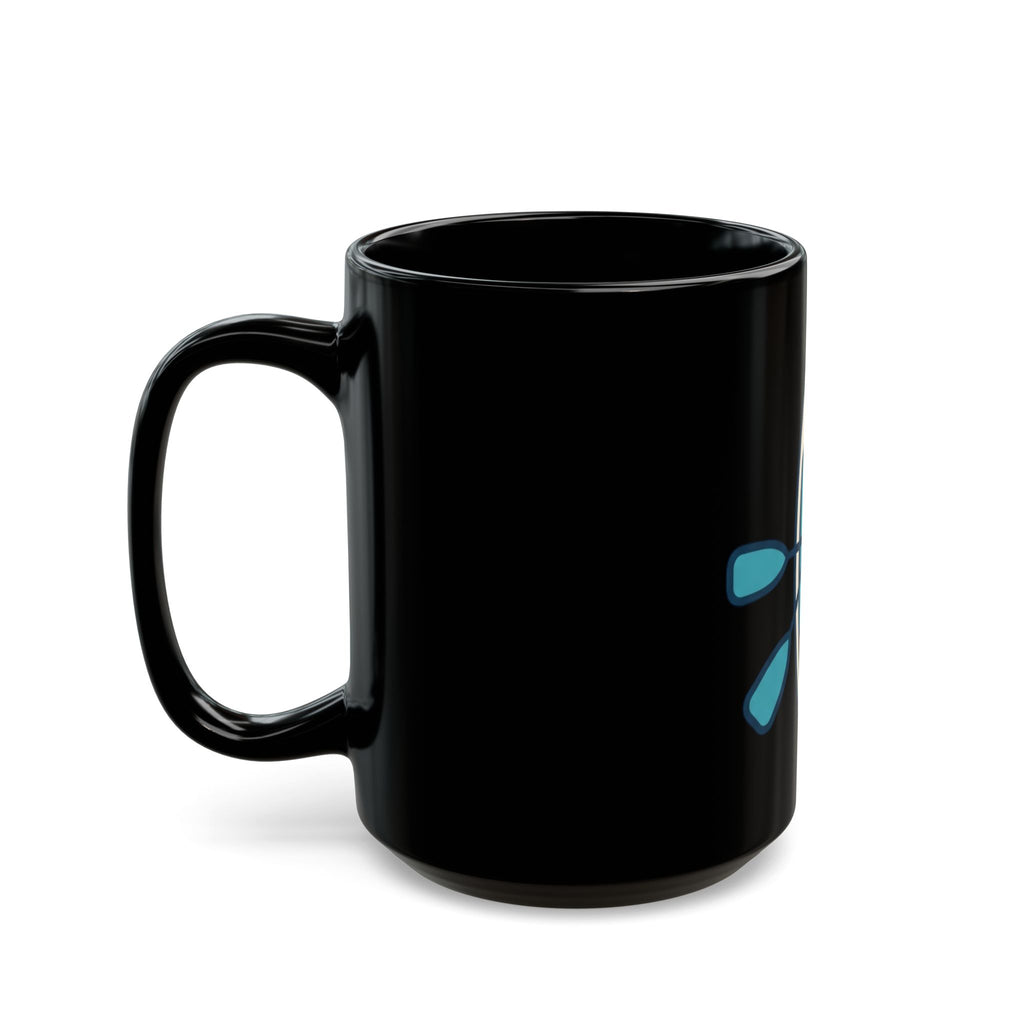 "Mountain Lake Paddle Board" Black Ceramic Mug — Graphic
