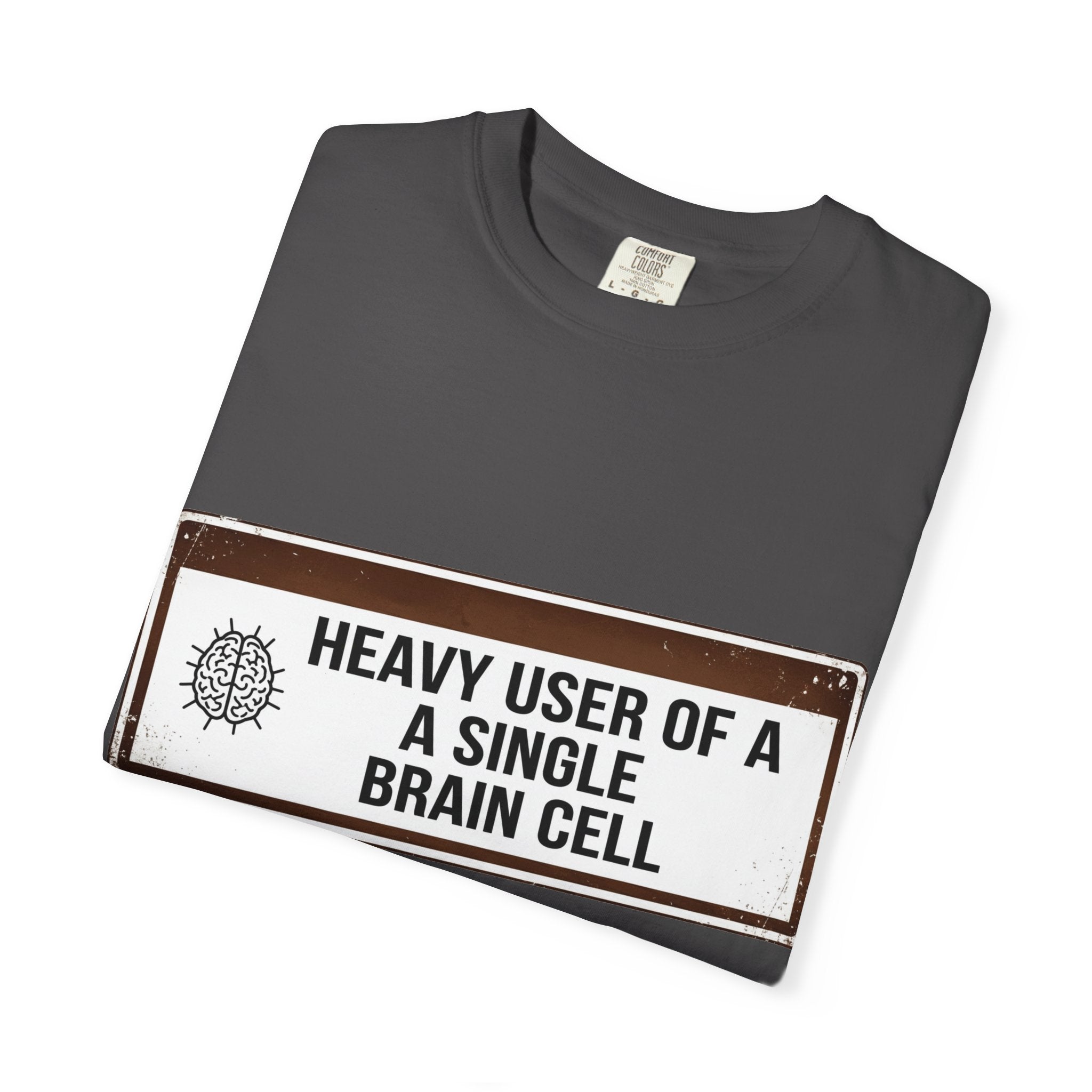 “Heavy User of a Single Brain Cell” Unisex Garment-Dyed T-shirt