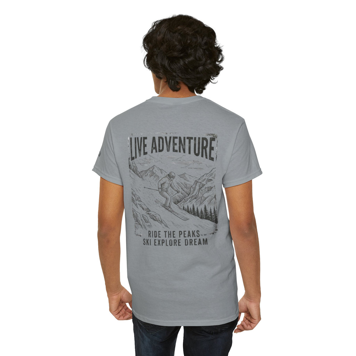 Color: Gravel | Live Adventure - Ski Premium Graphic Tee