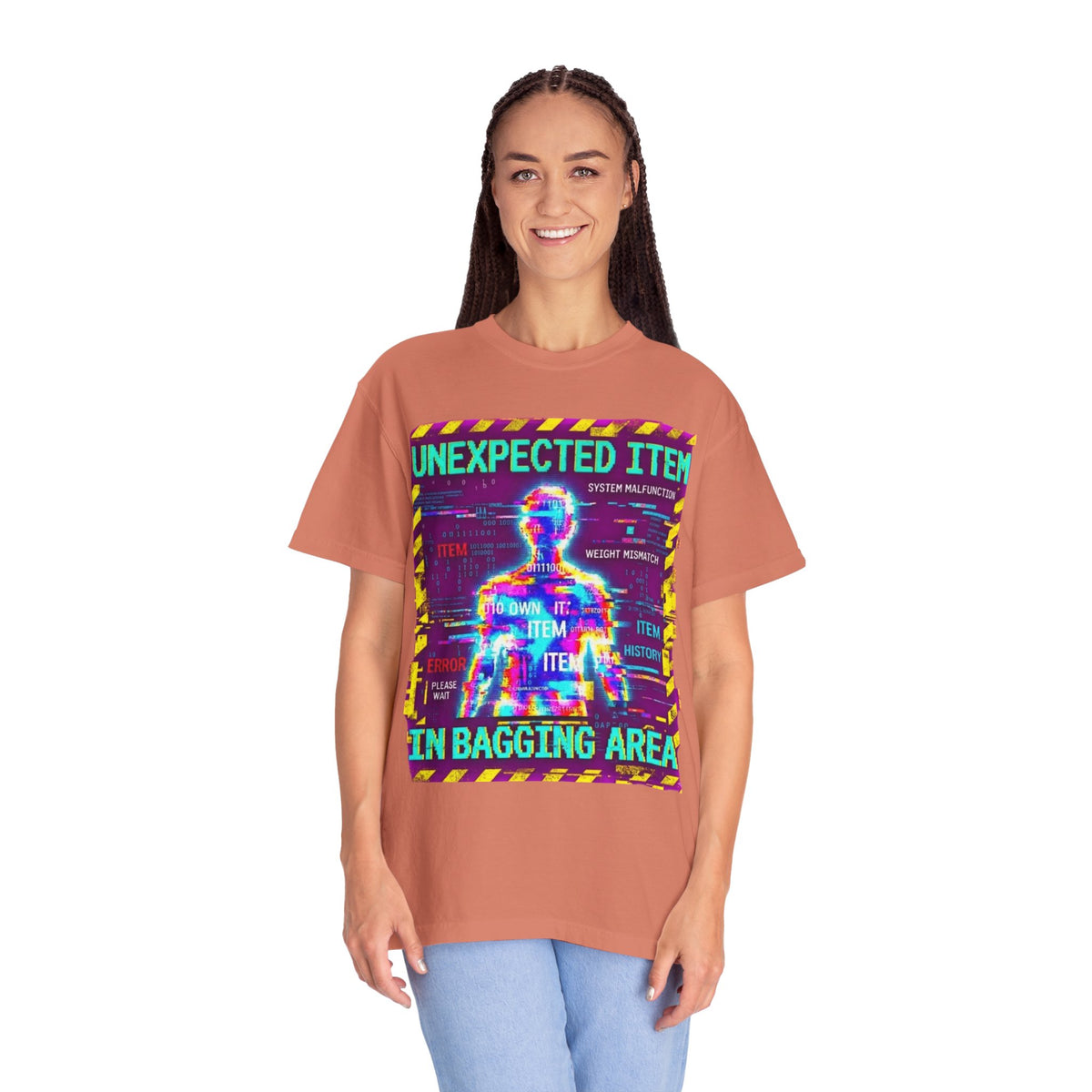 Color: Terracotta | Unexpected Item In Bagging Area Unisex Garment-Dyed Tee