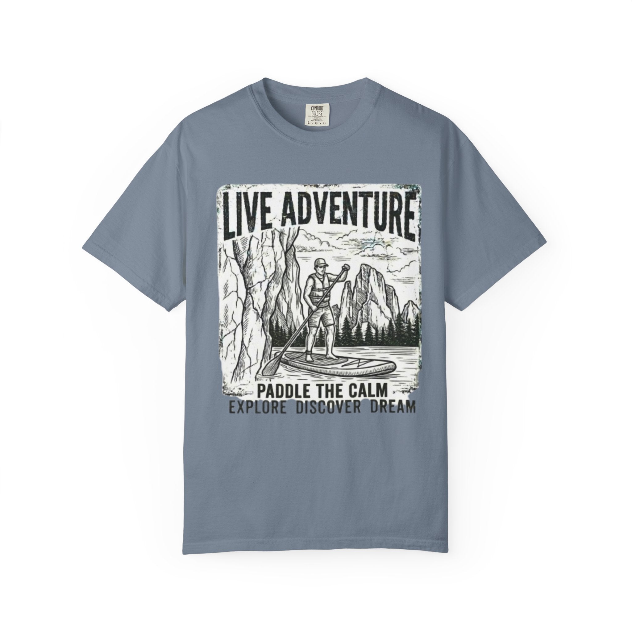 "Live Adventure - Paddle Board" Unisex Garment-Dyed Tee