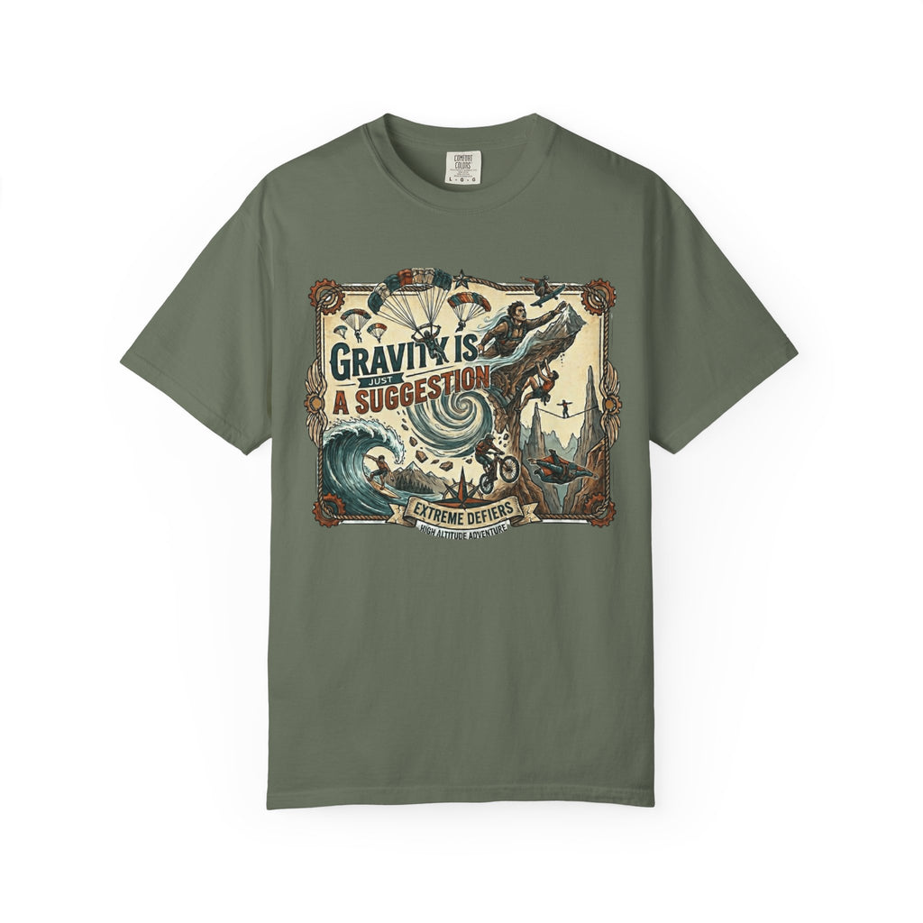 "Gravity is Just a Suggestion" Unisex Garment-Dyed T-shirt