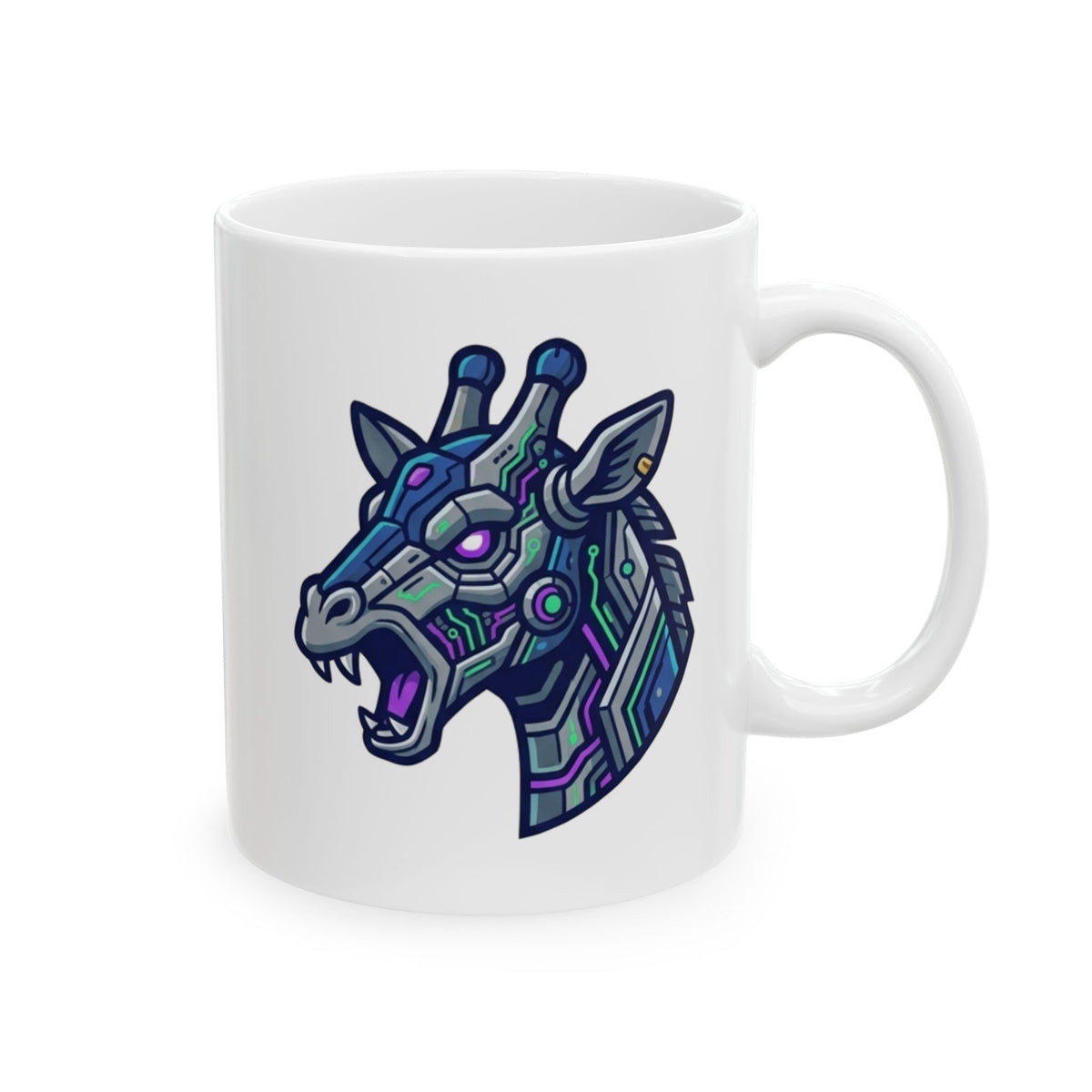 "Cyber Giraffe" White Ceramic Mug — Graphic
