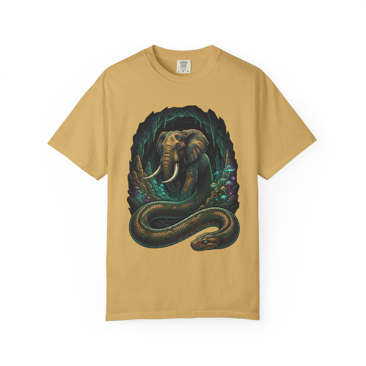 Color: Mustard | Grootslang (South African Mythology) Unisex Garment-Dyed Tee