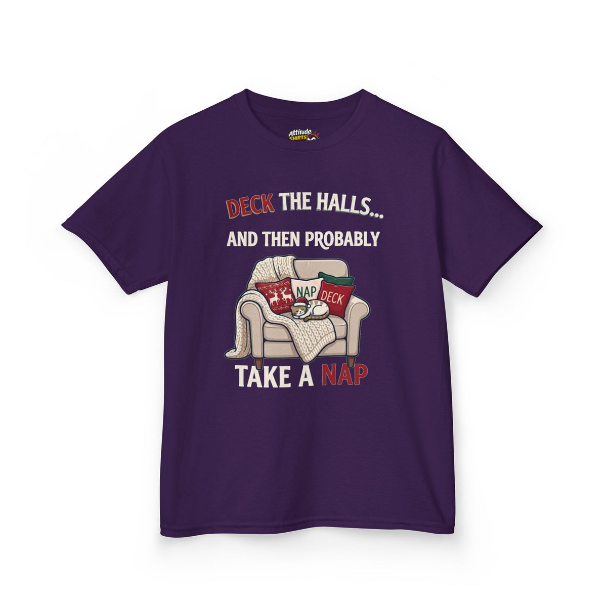 "Deck The Halls And Take A Nap" Kids Tee