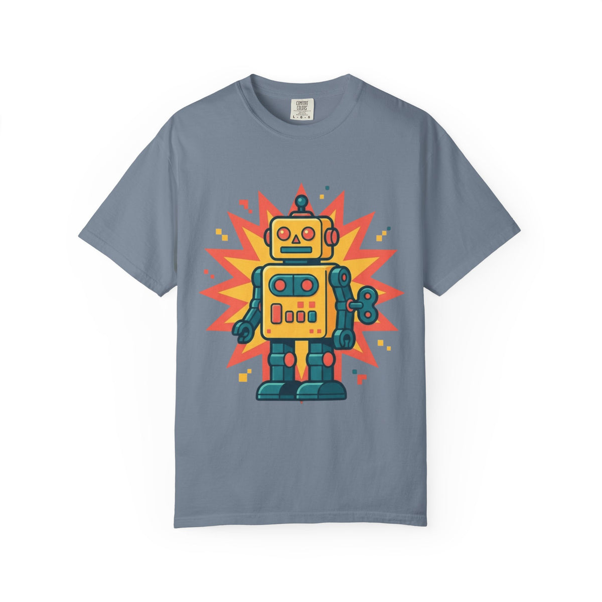 Color: Blue Jean | Toy Robot Unisex Garment-Dyed Tee