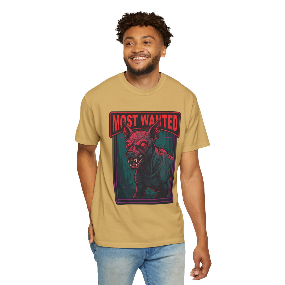 Color: Mustard | Chupacabra (Puerto Rico-Latin America) Unisex Garment-Dyed Tee