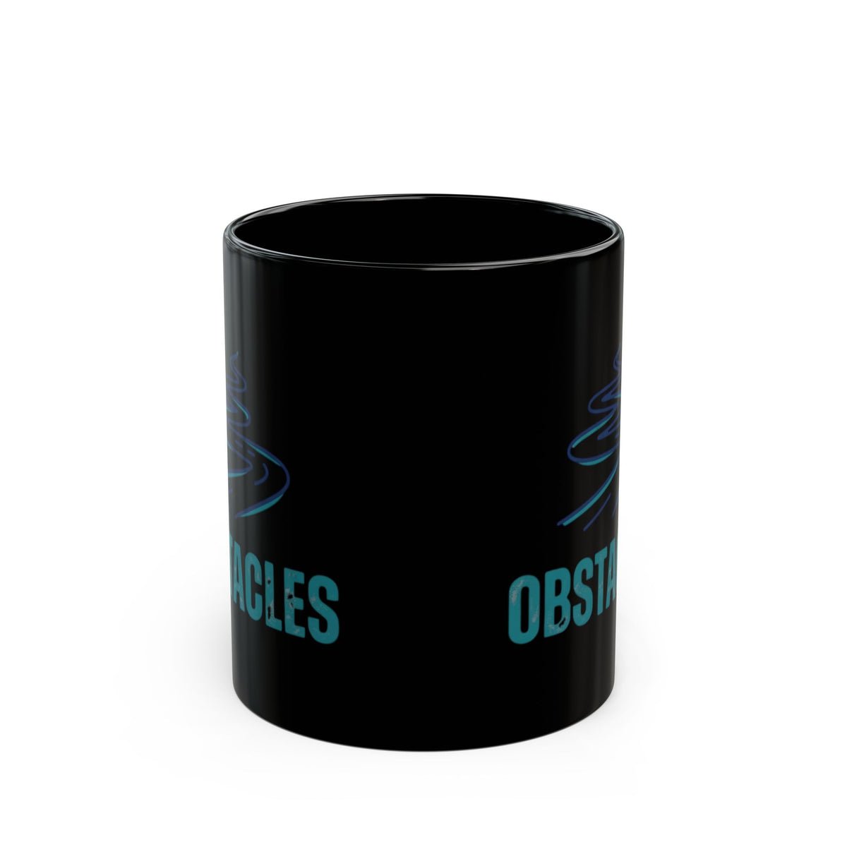 "Life Is The Obstacles" Black Ceramic Mug — Graphic
