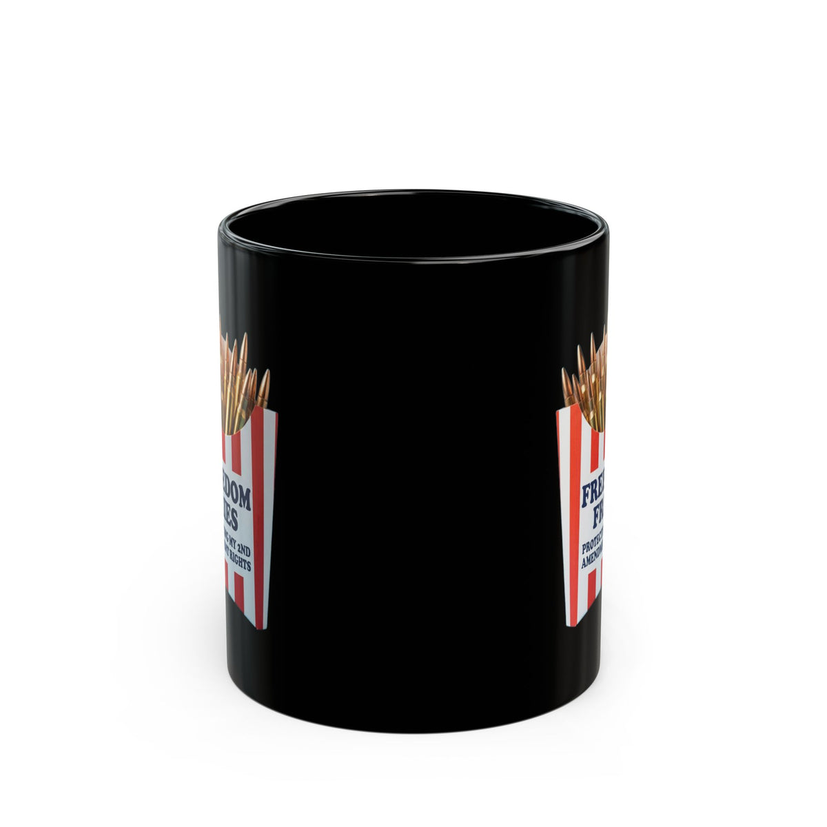 "Freedom Fries" Black Ceramic Mug — Graphic