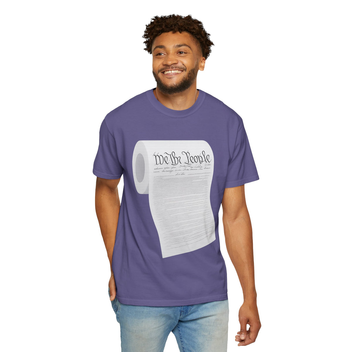 Color: Grape | Toilet Paper Constitution  Unisex Garment-Dyed T-shirt