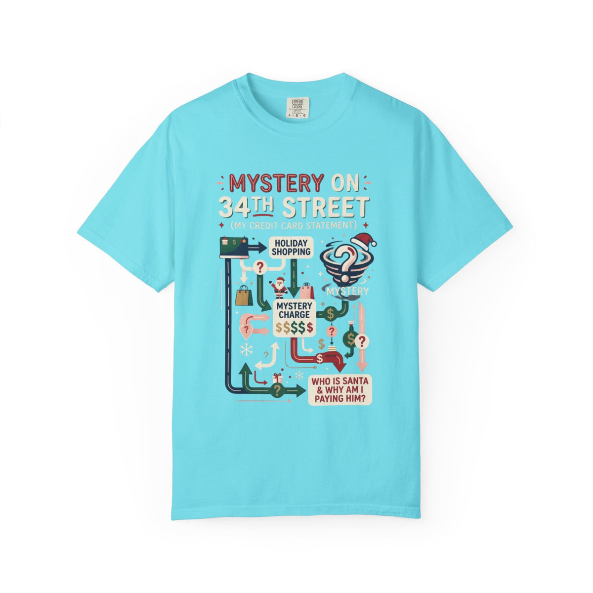 "Mystery On 34th Street" Unisex Garment-Dyed Tee
