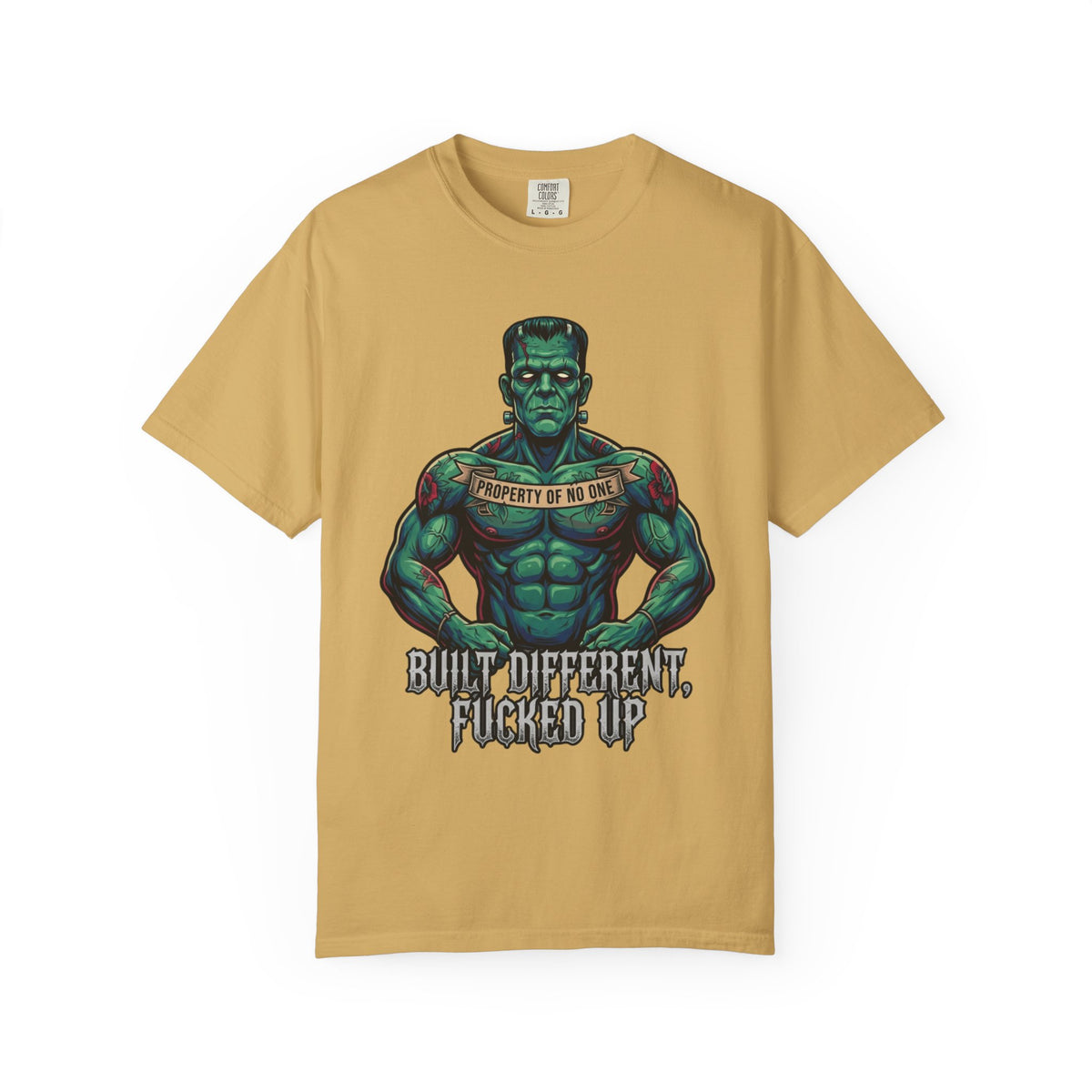 Color: Mustard | Built Different Unisex Garment-Dyed Tee