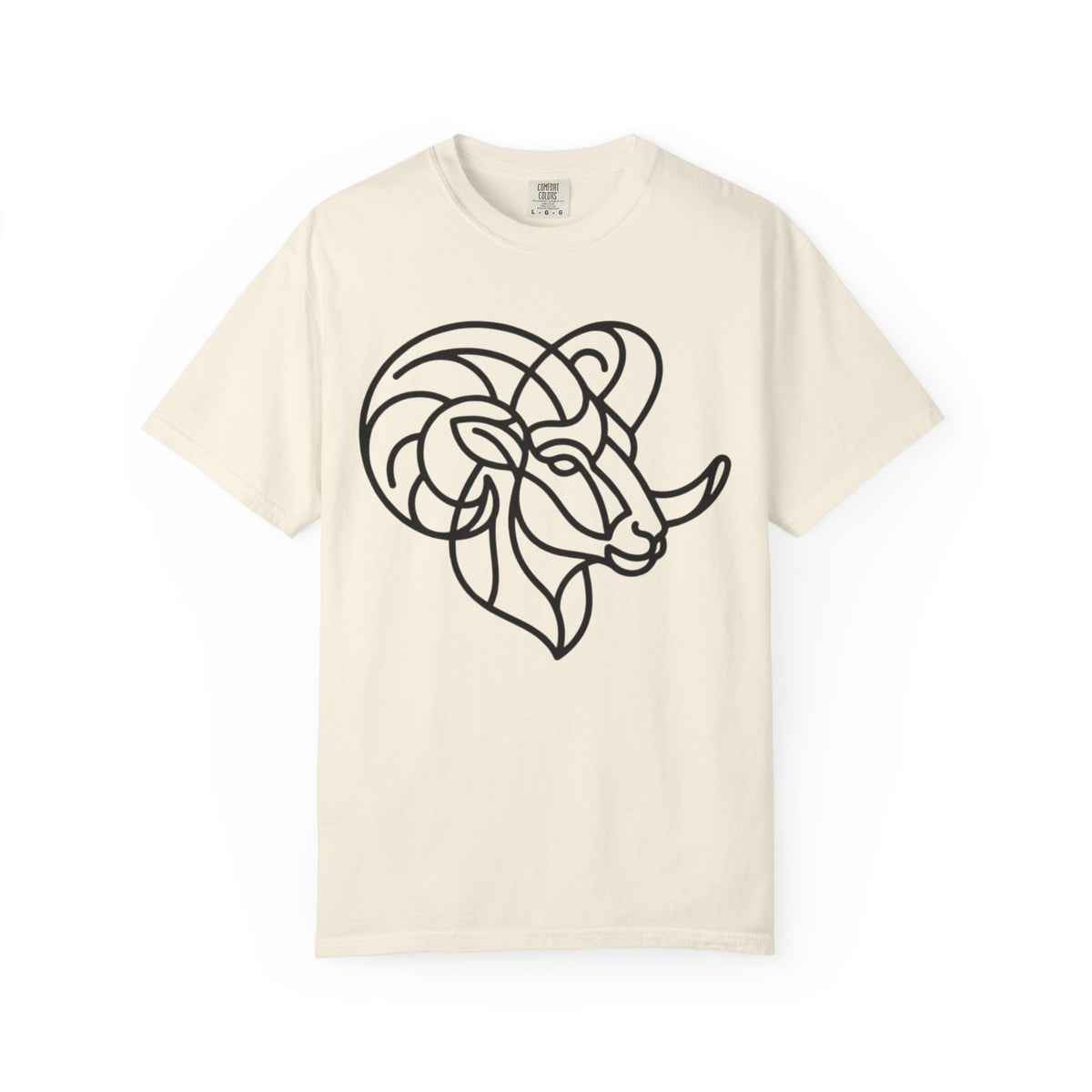 "Aries The Minimalist Ram" Unisex Garment-Dyed Tee