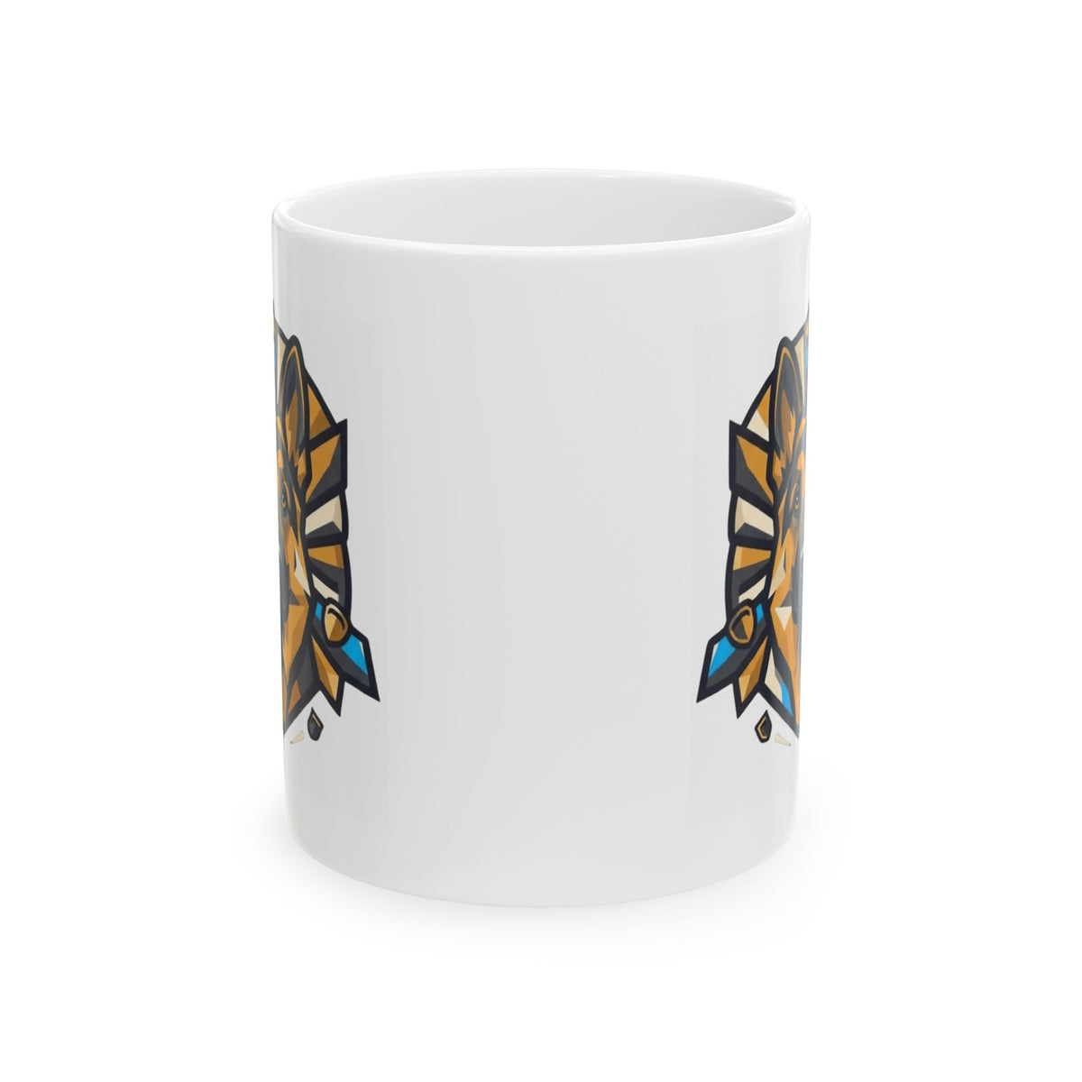 "German Shepherd Guardian Loyal Brave" White Ceramic Mug — Graphic