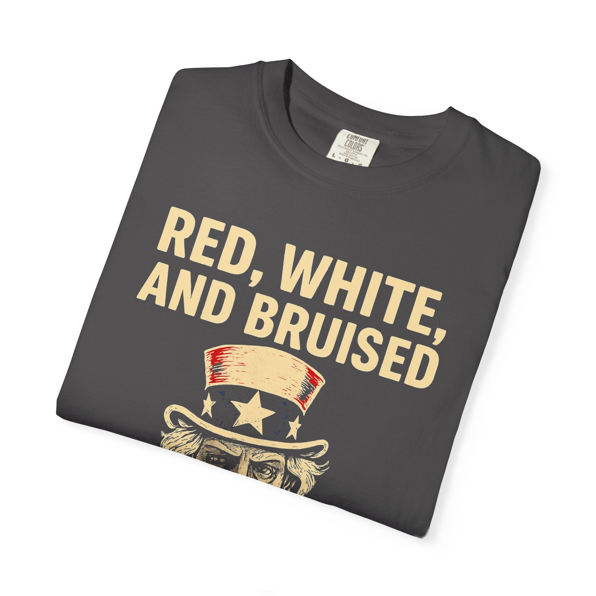 "RED, WHITE, AND BRUISED" Unisex Garment-Dyed T-shirt