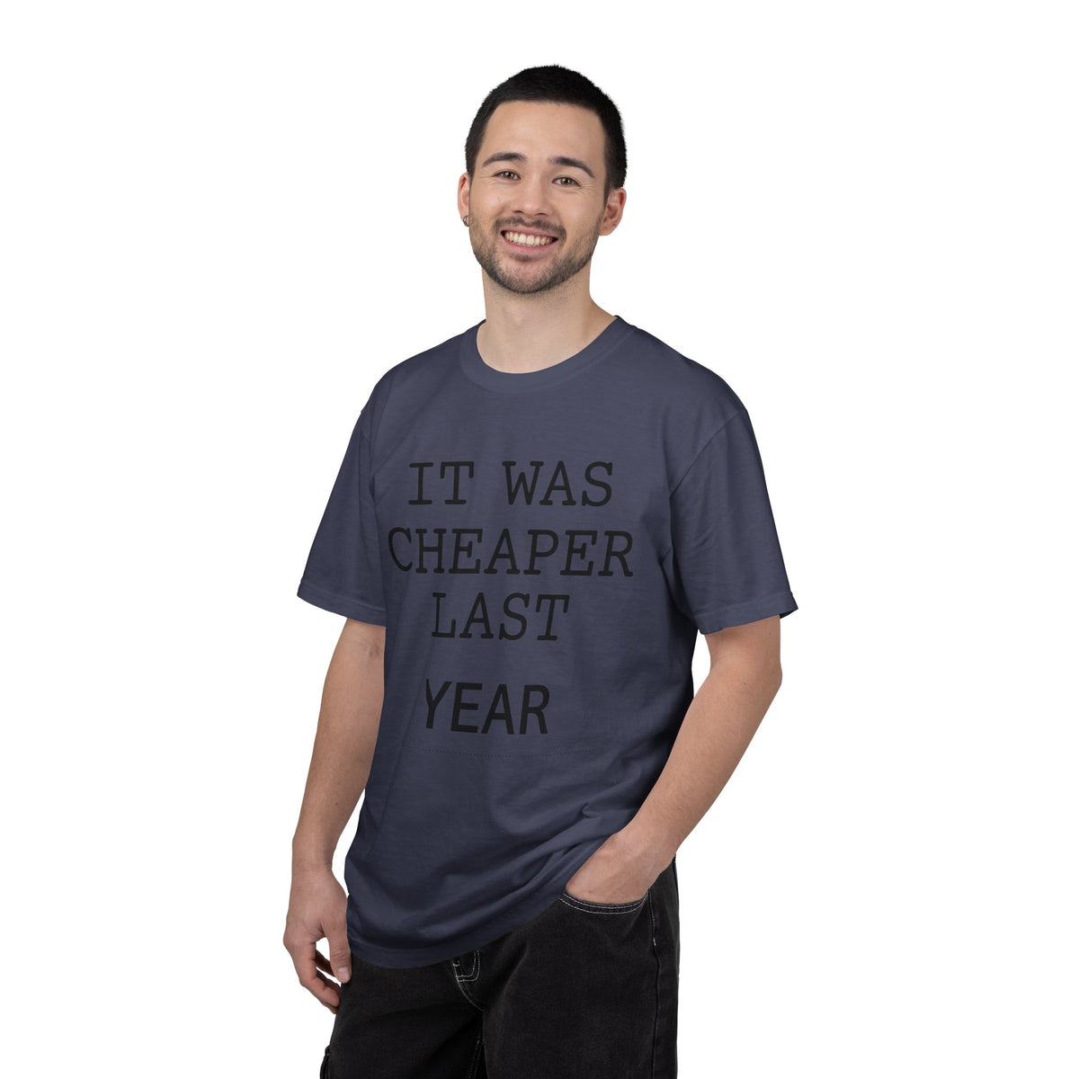 Color: Denim | It Was Cheaper Last Year Unisex Garment-Dyed Tee