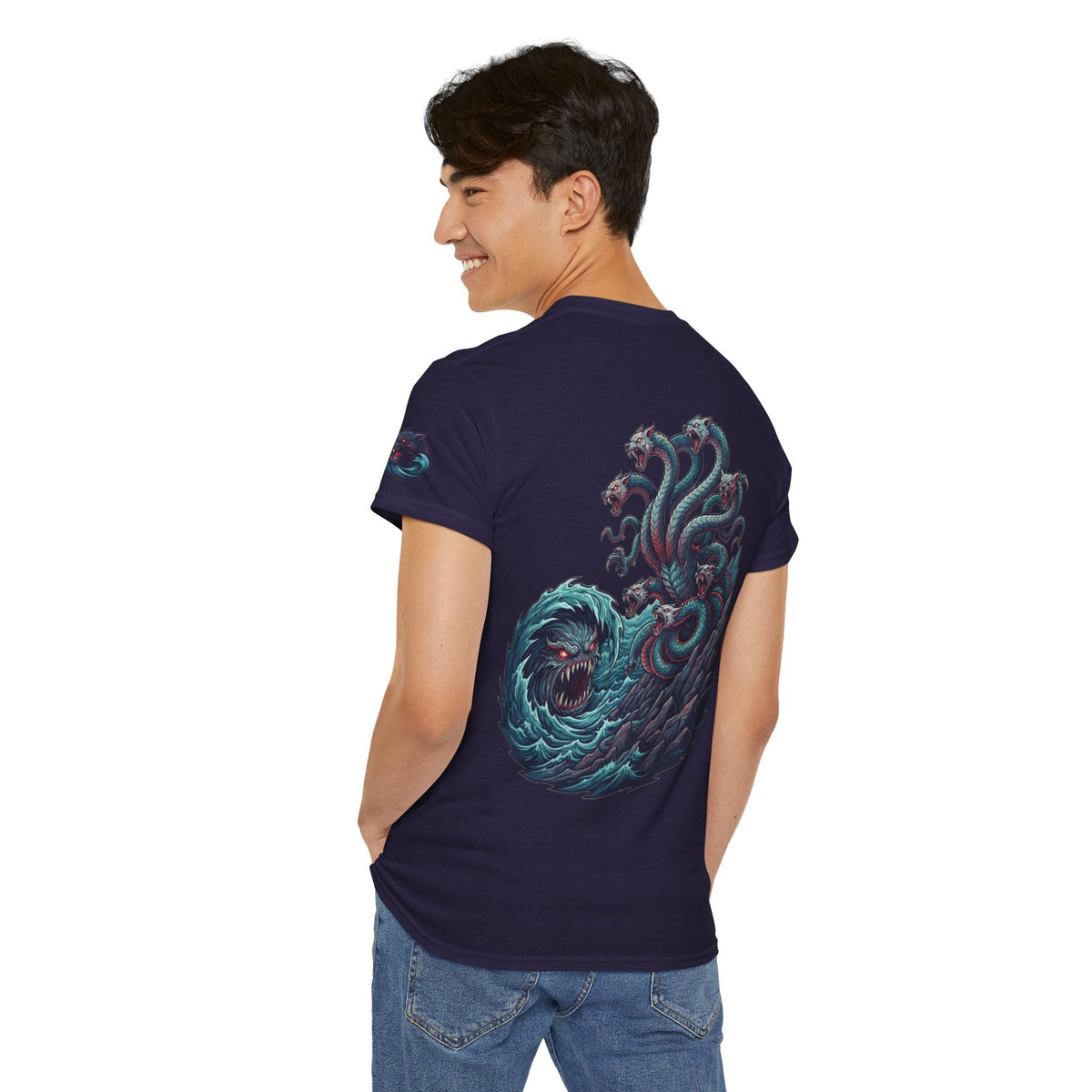 Color: Blackberry | Charybdis and Scylla (Greek Mythology) Premium Graphic Tee