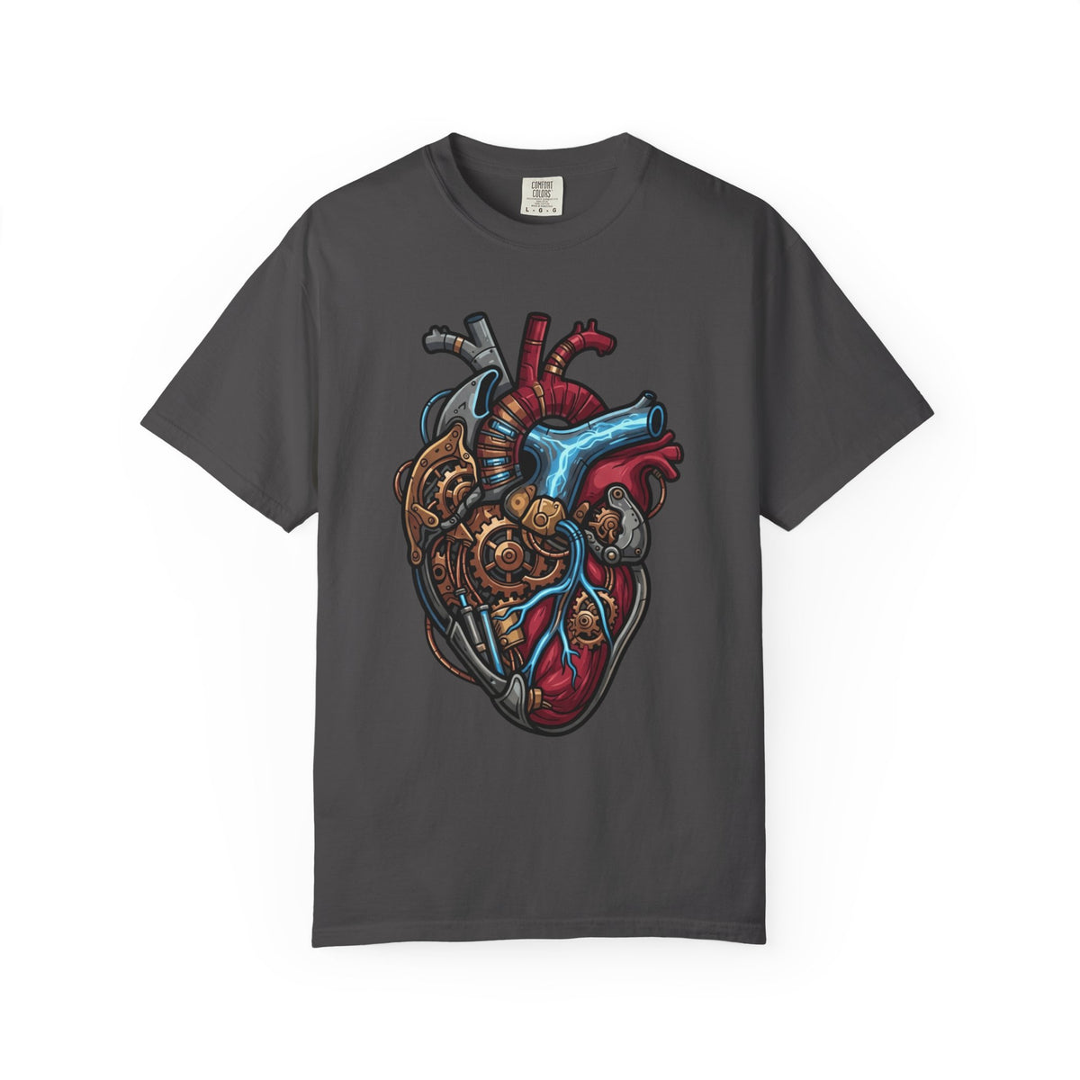 Color: Graphite | Mechanical Heart Unisex Garment-Dyed Tee