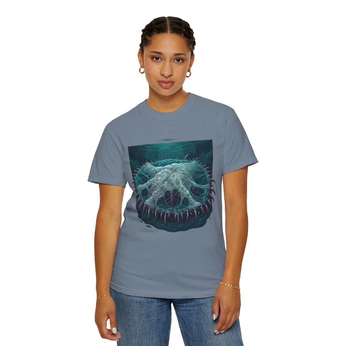 Color: Blue Jean | El Cuero-The Hide (South American Folklore) Unisex Garment-Dyed Tee