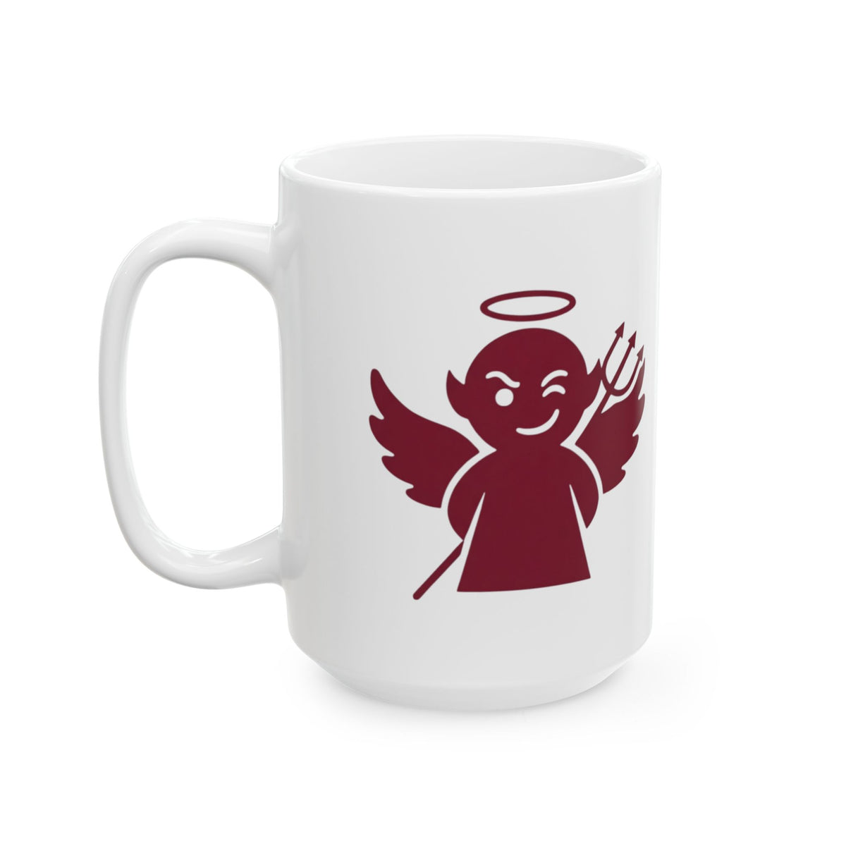 "On The Naughty List" White Ceramic Mug — Graphic