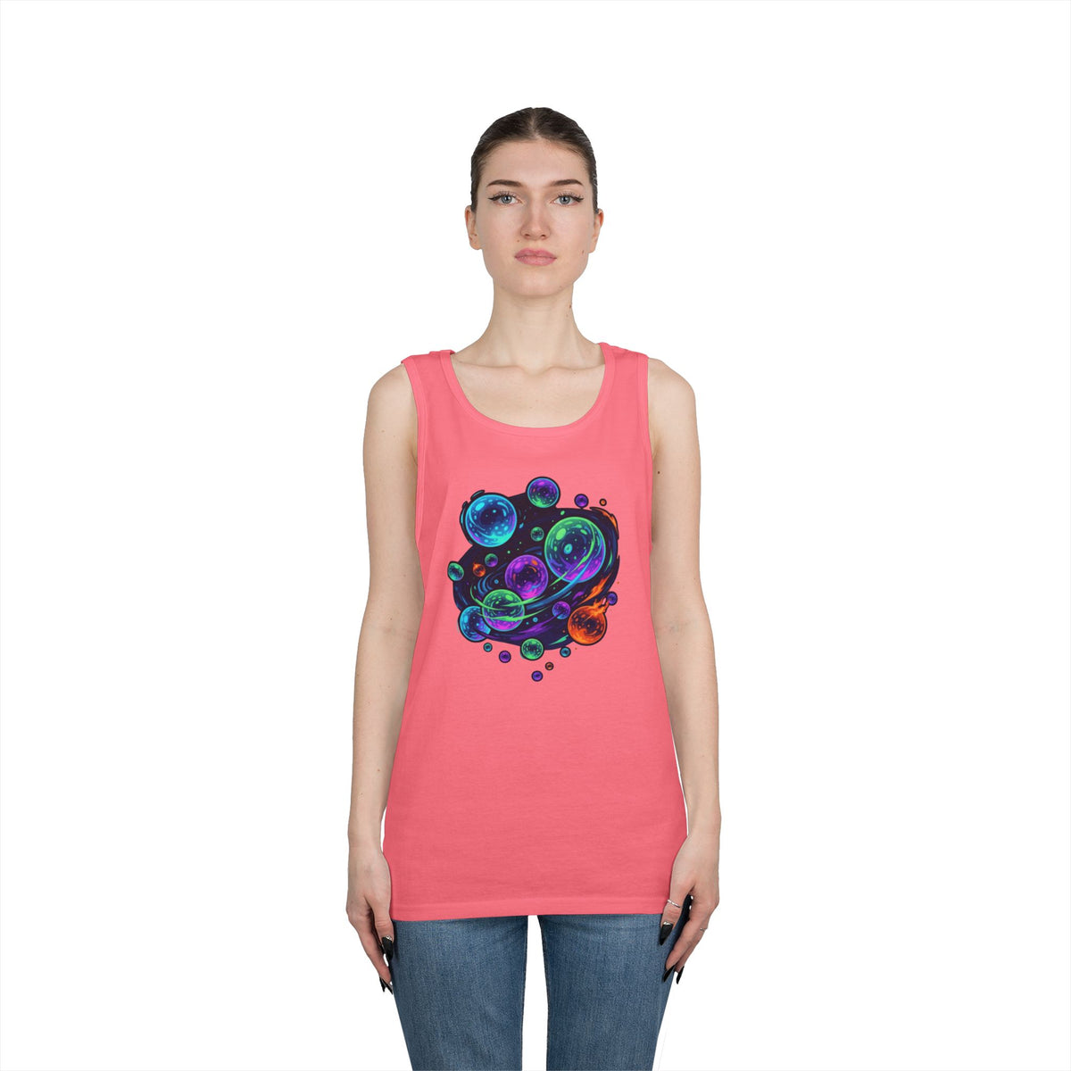 Color: Safety Pink | MinMin Lights (Australian Folklore) Tank Top