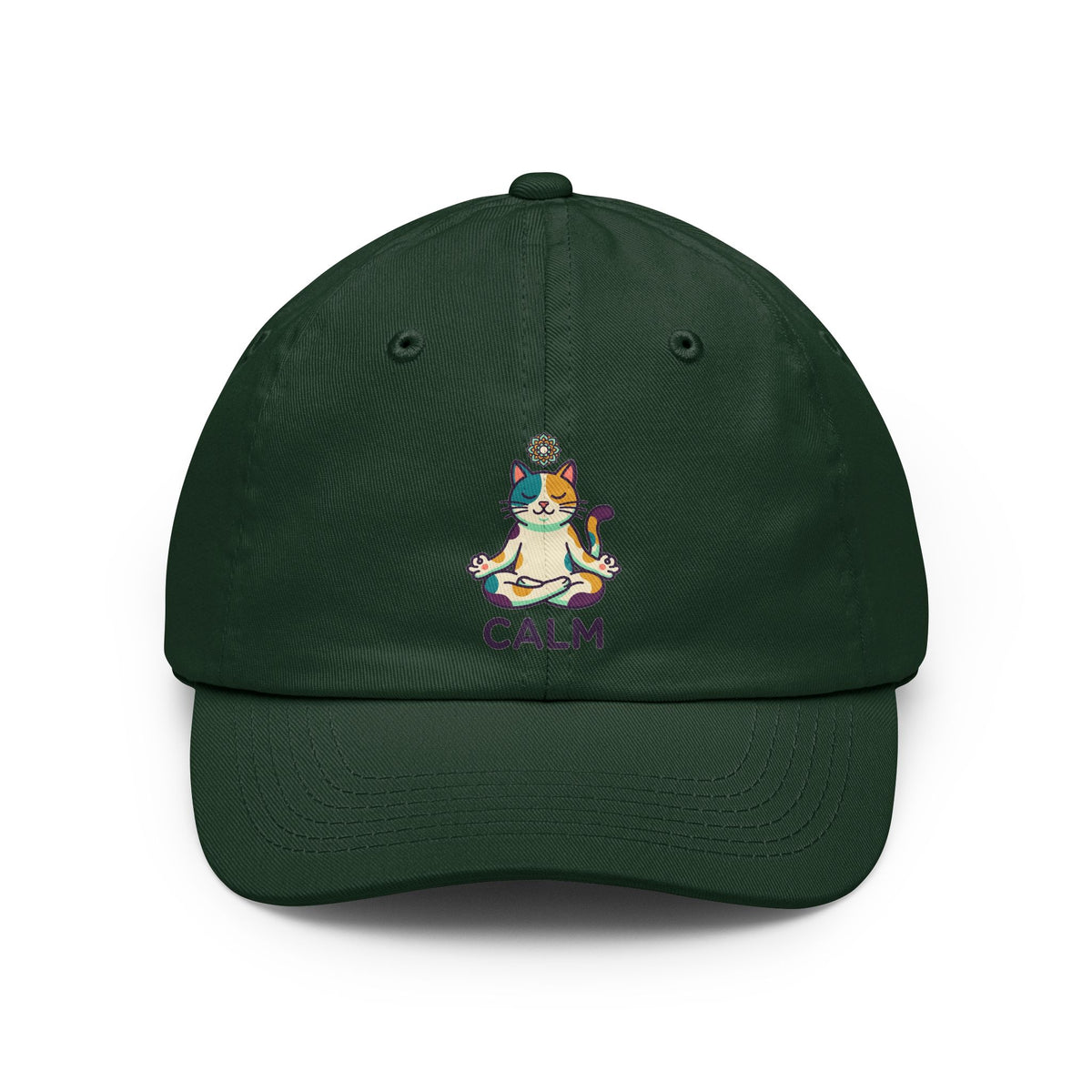 Color: Forest Green | Cat CALM Dad Hat