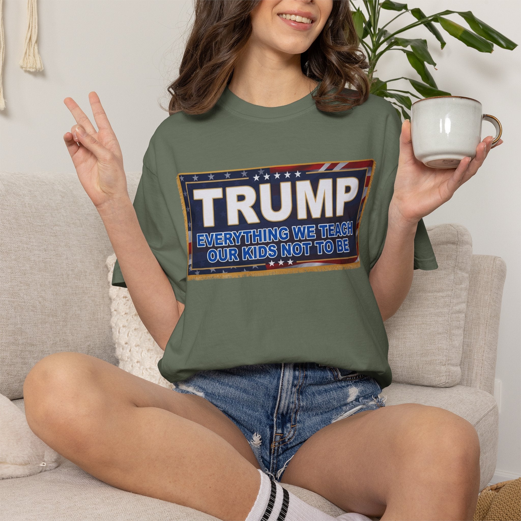 "Trump Teach Our Kids" Unisex Garment-Dyed Tee