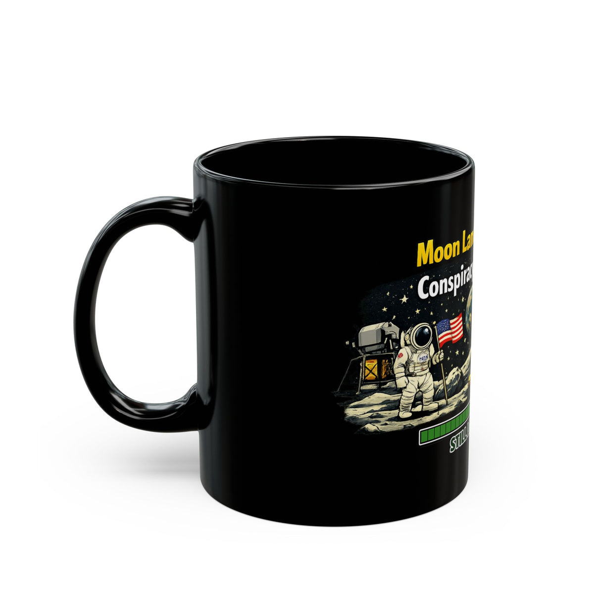"Moon Conspiracy" Black Ceramic Mug