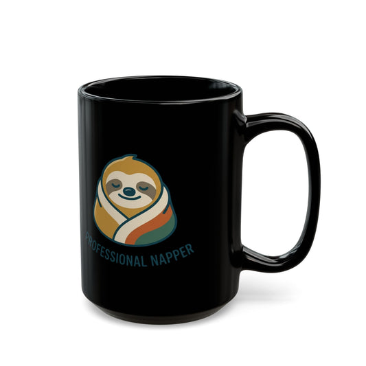 "Professional Napper" Black Ceramic Mug — Graphic