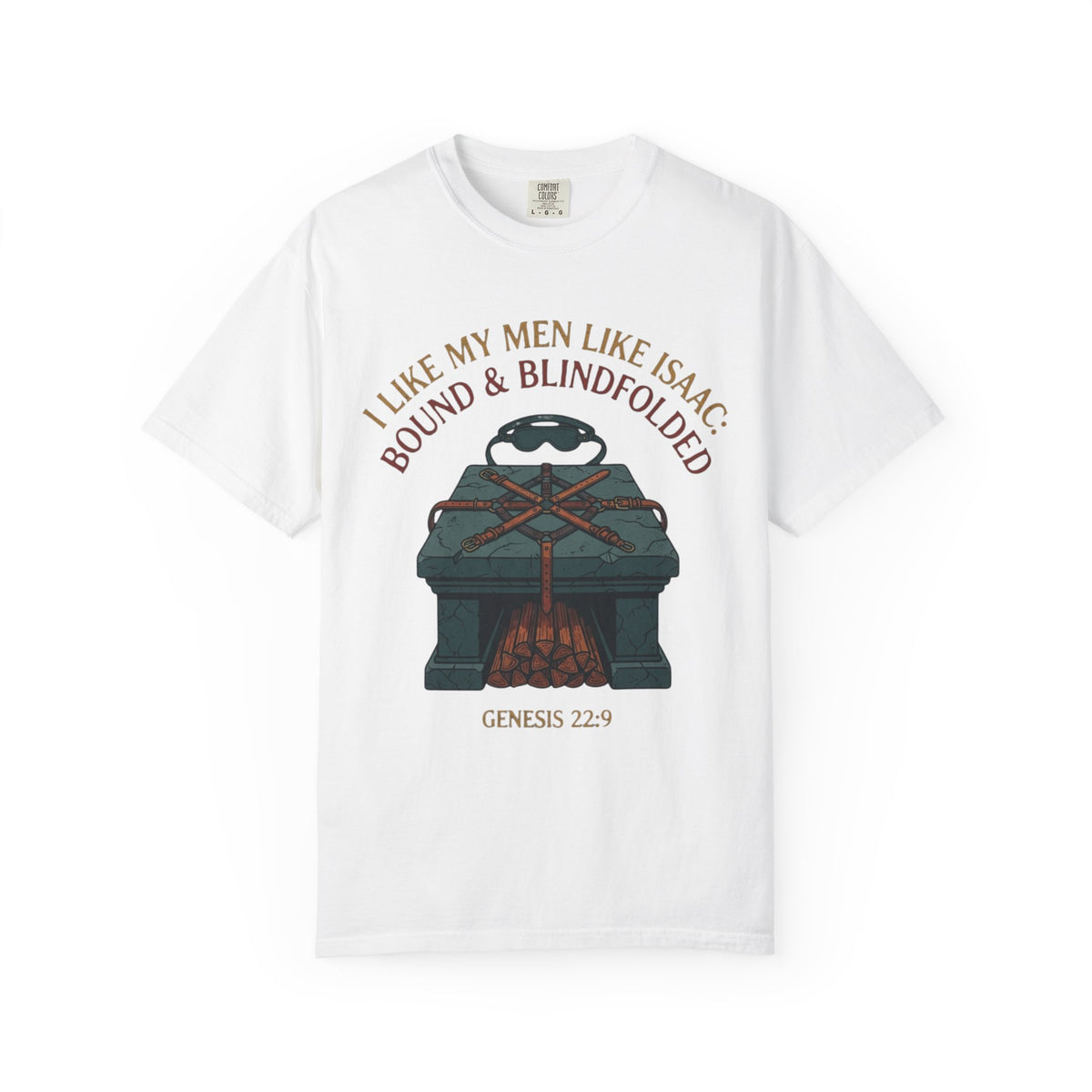 "Good Book Series Bound & Blindfolded" Unisex Garment-Dyed Tee