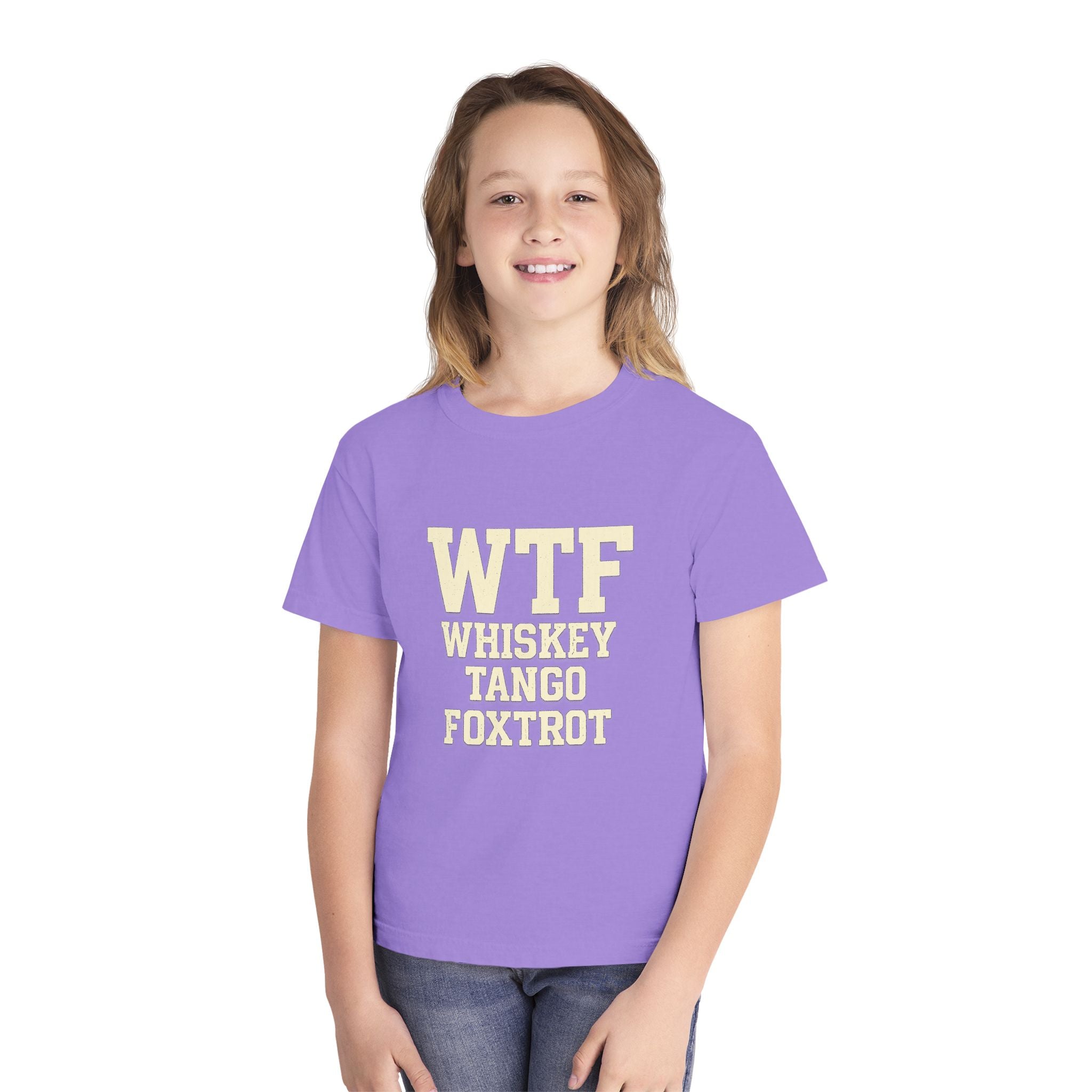 Whisky Tango Foxtrot - WTF Decoded | Youth Tee — AttitudeShirts