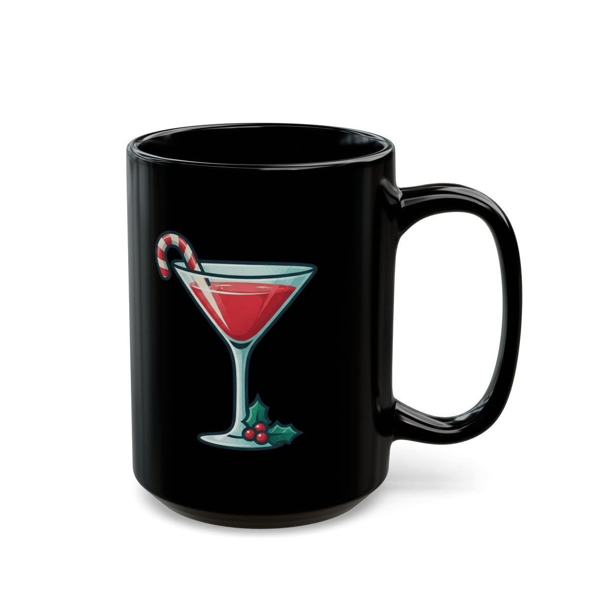"Christmas Cheer" Black Ceramic Mug — Graphic