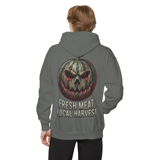 Color: Grey | Fresh Meat, Local Harvest Garment-Dyed Hoodie