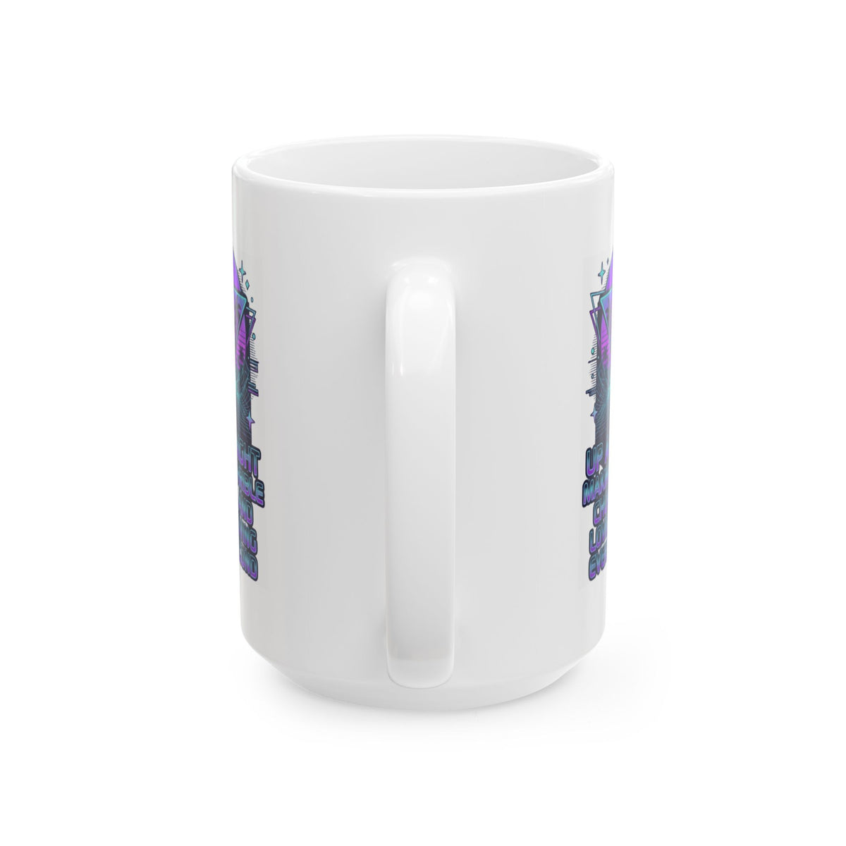 "Up All Night" White Ceramic Mug