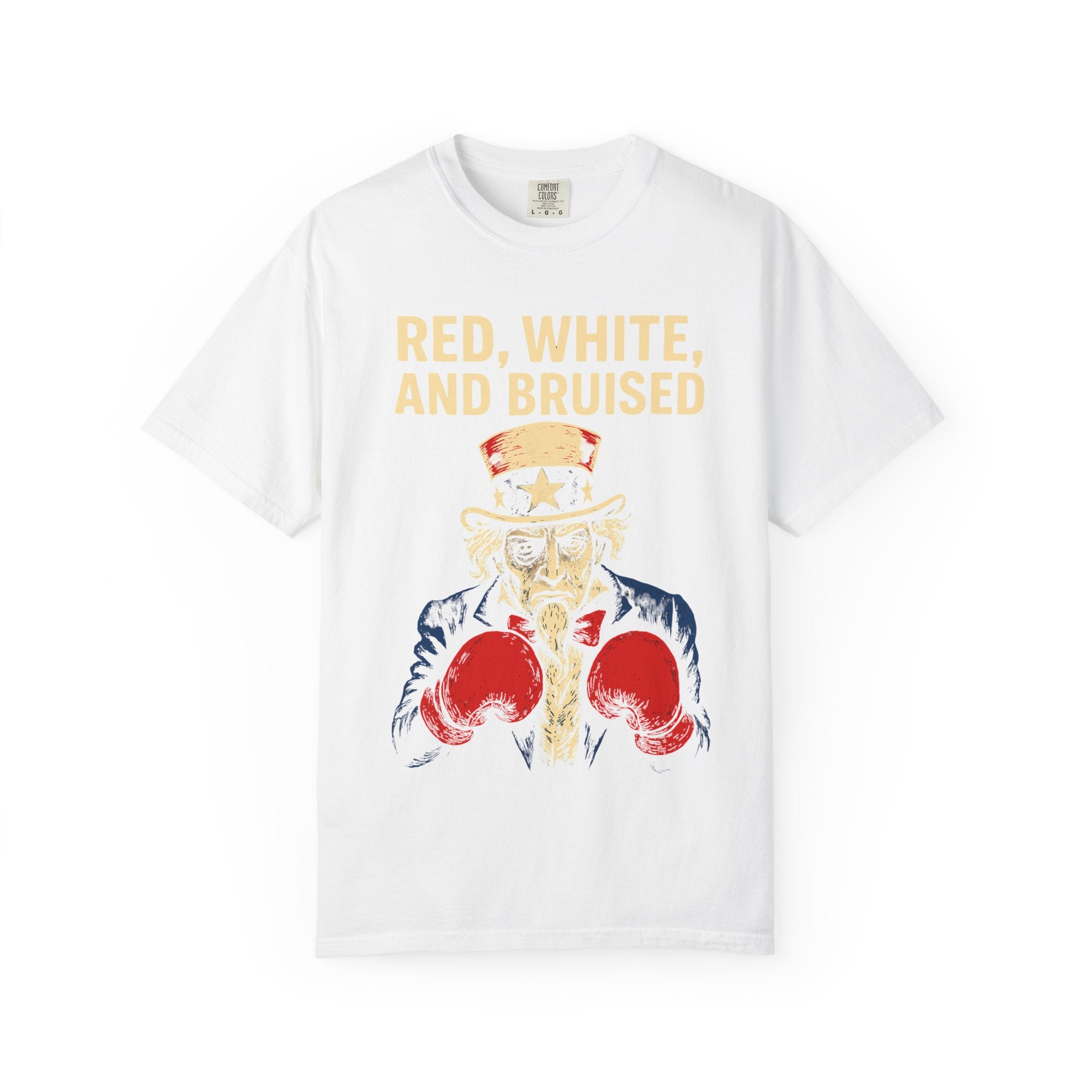 "RED, WHITE, AND BRUISED" Unisex Garment-Dyed T-shirt