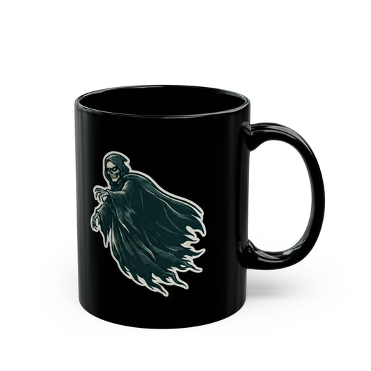 "Time Is A Thief Day" Black Ceramic Mug — Graphic
