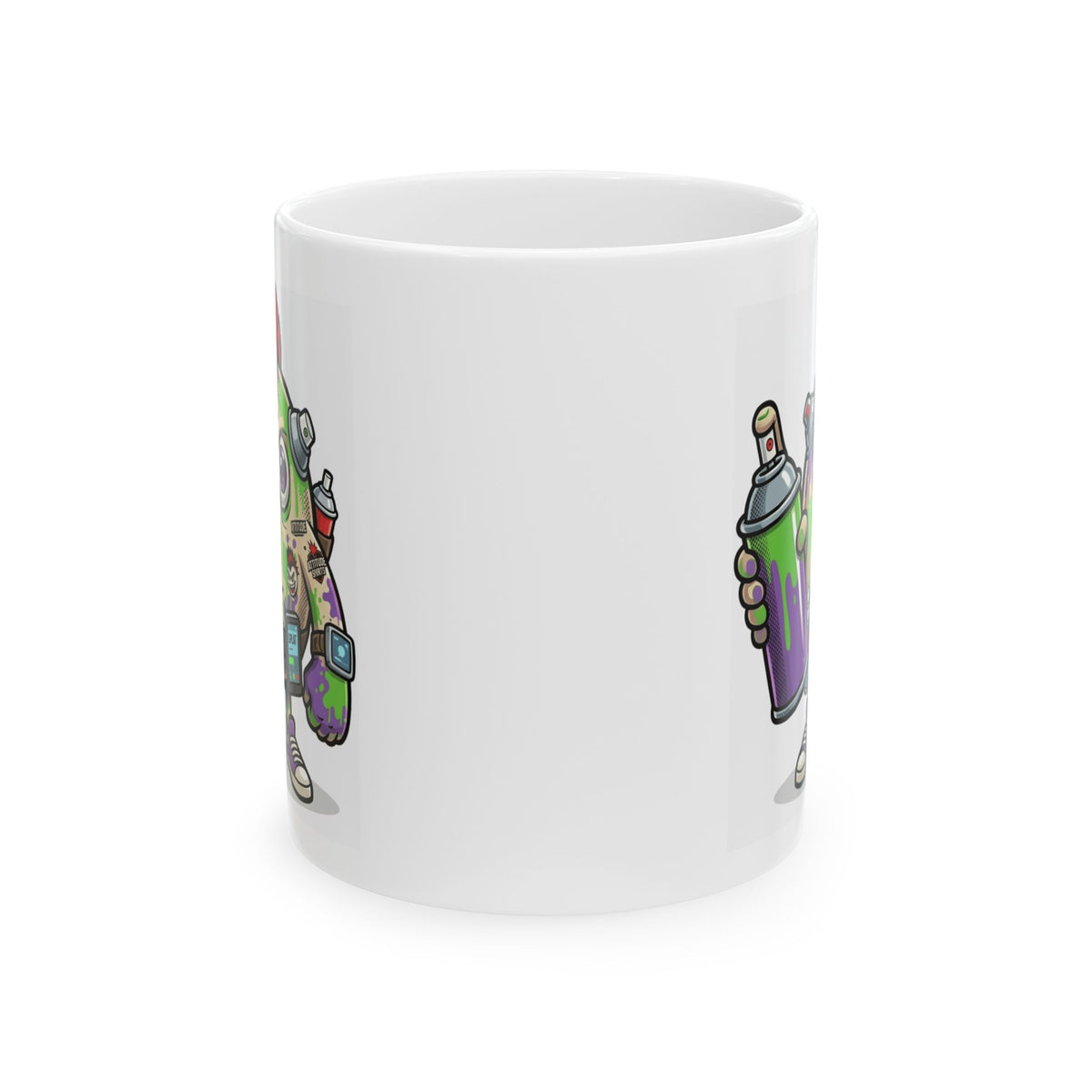 "Graffiti" White Ceramic Mug