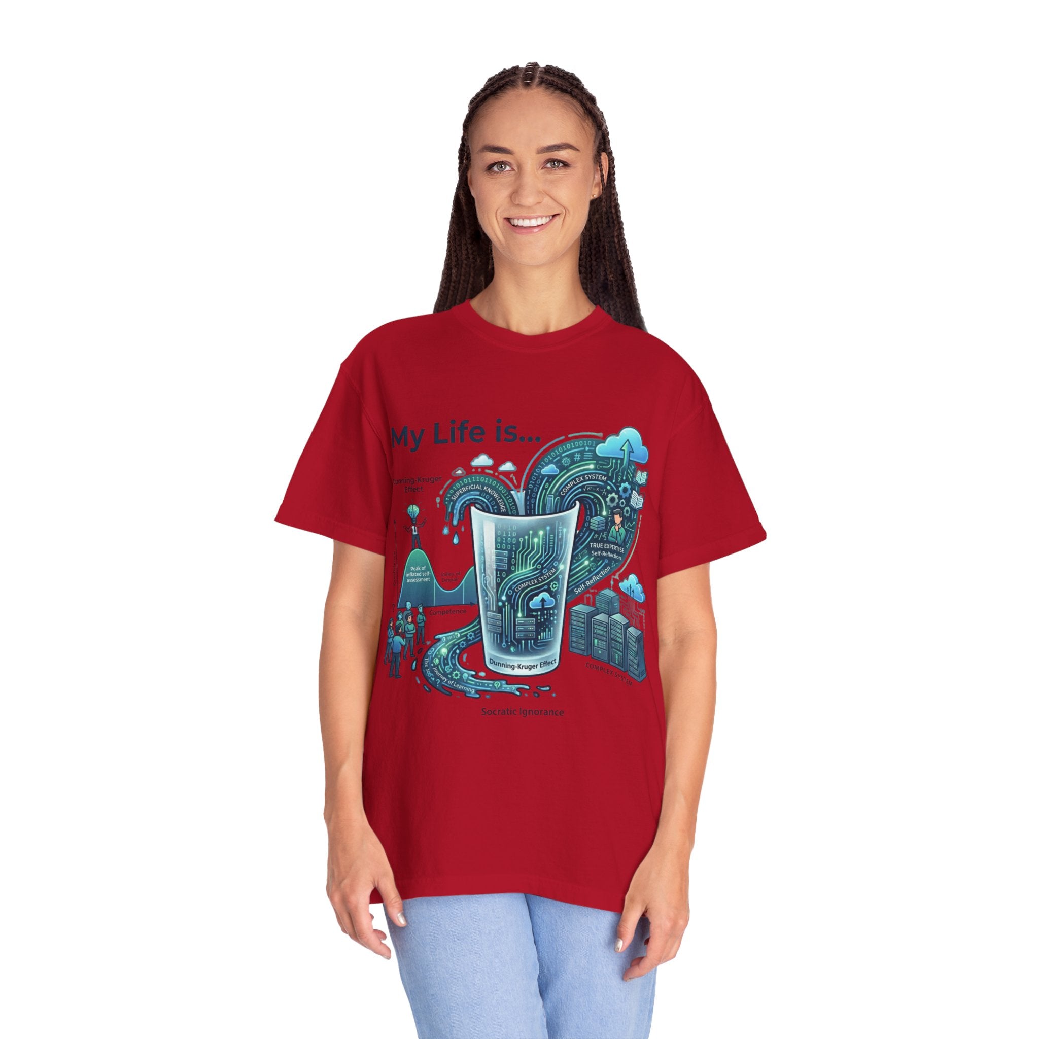 "Dunning Kruger" Unisex Garment-Dyed T-shirt